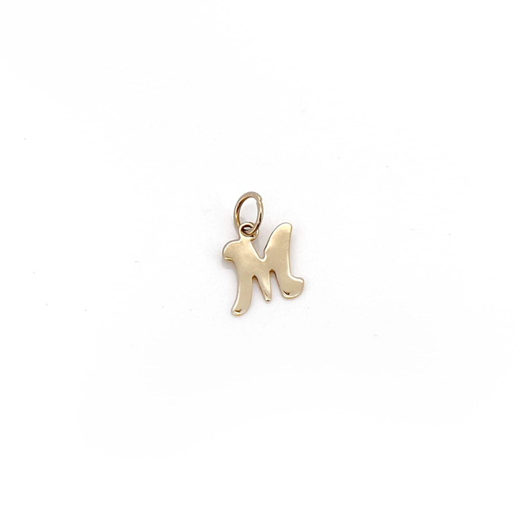 Mini “M” Charm, 14K