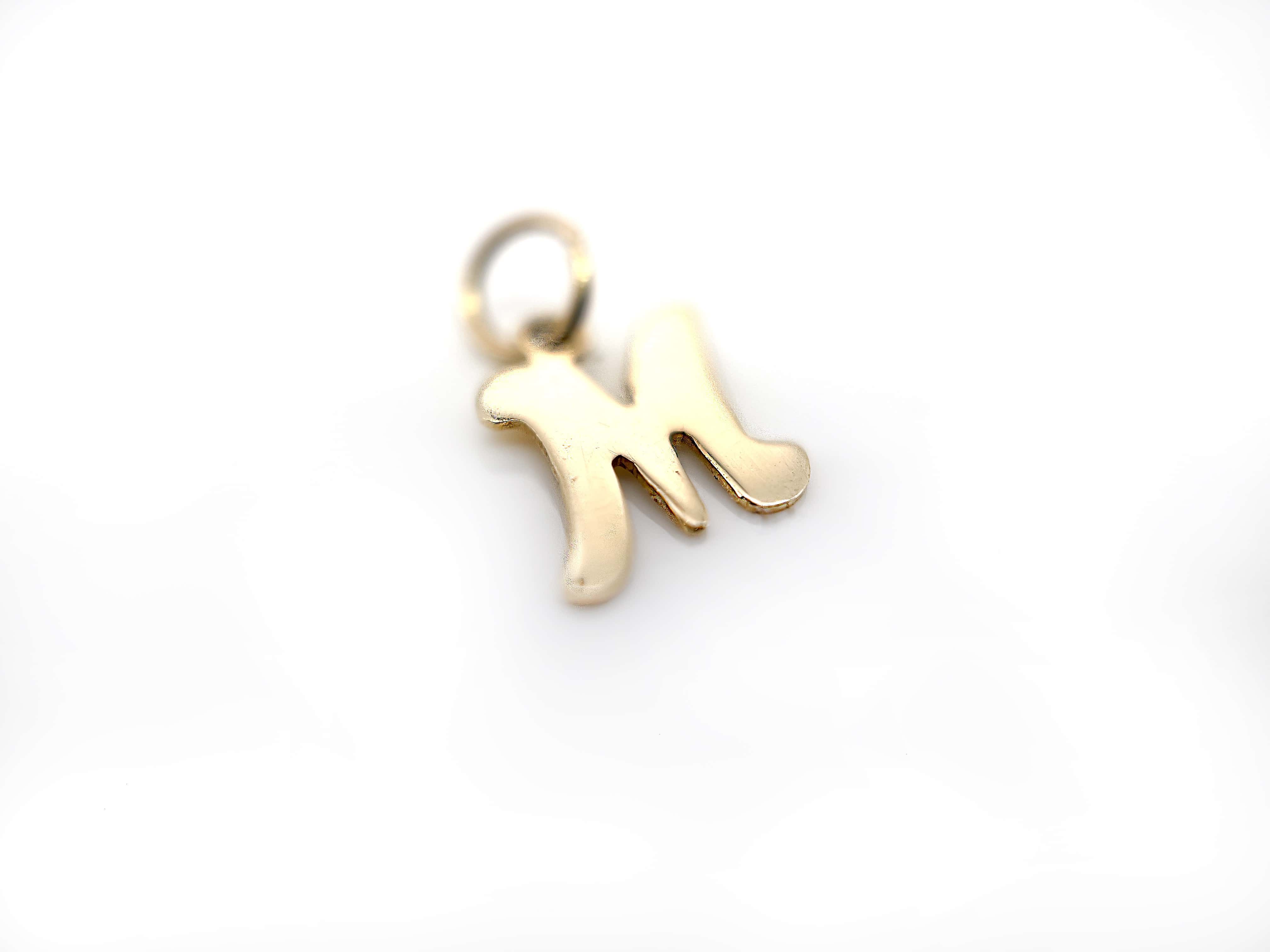Mini “M” Charm, 14K