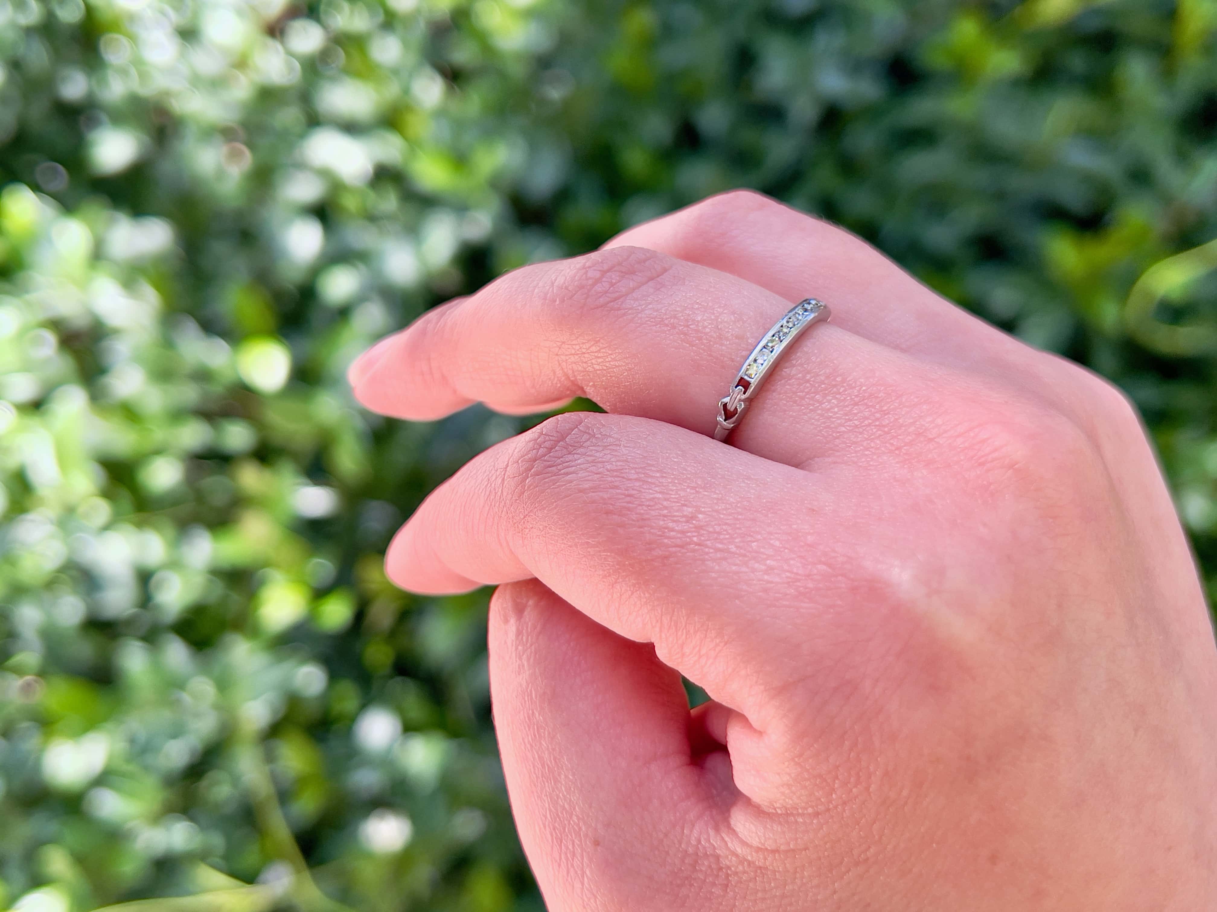 Art Deco Platinum Single Cut Diamond Ring, Size 7.75