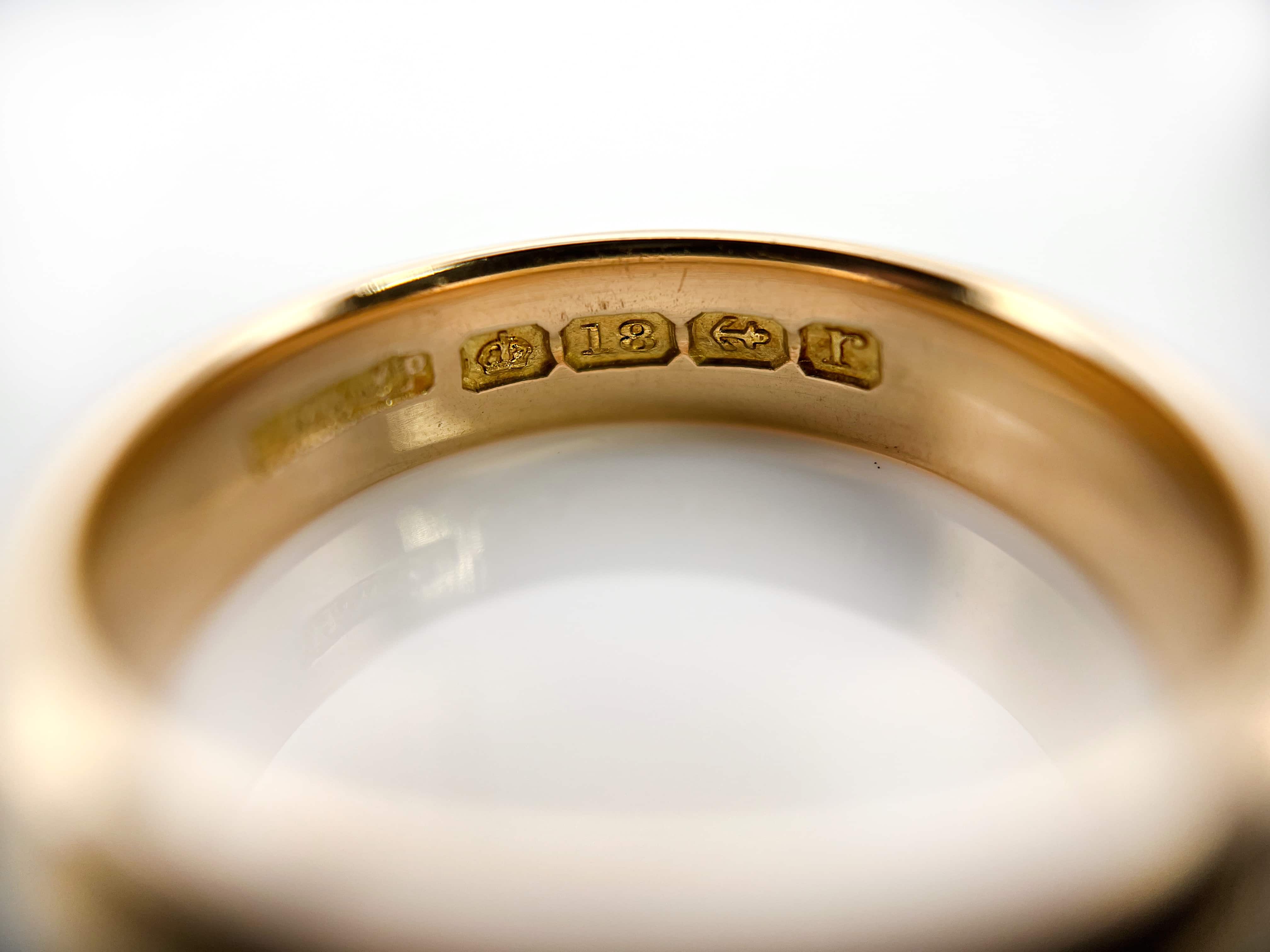 Antique Wedding Ring, Birmingham 1916, 18K, Size 9