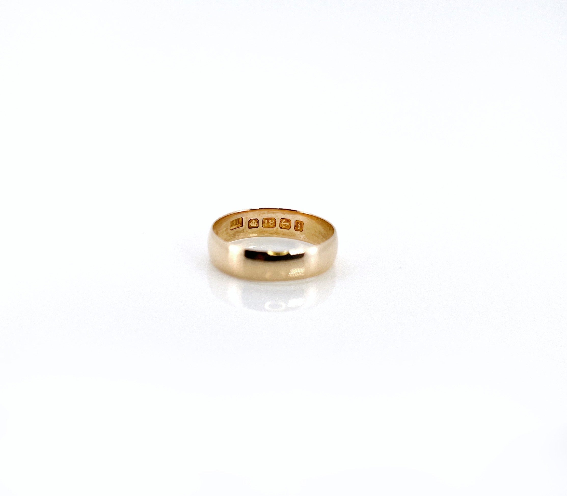 Antique 18KT Wedding Ring, Birmingham 1908, Size 6.75