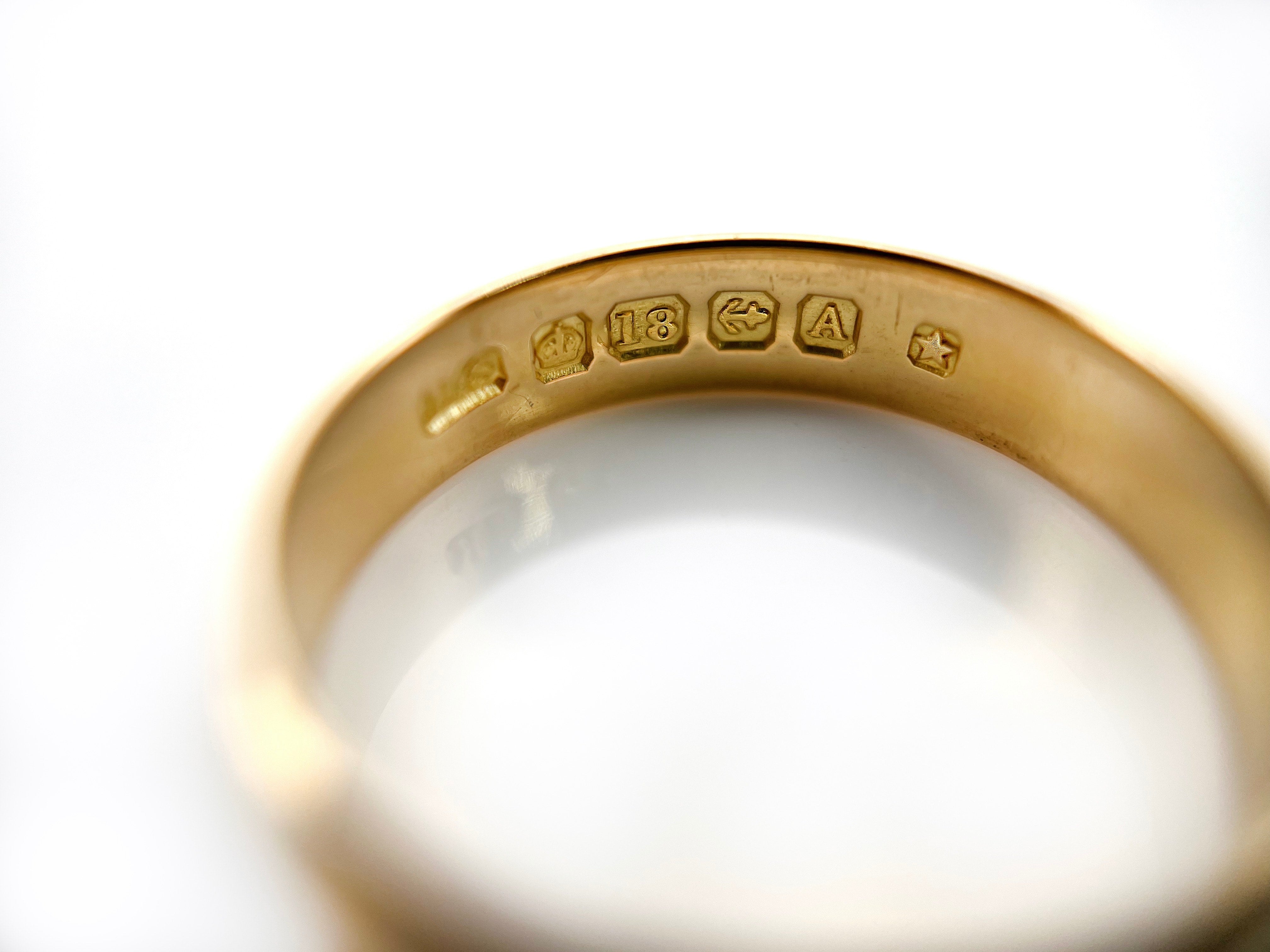 Vintage Wedding Ring, Birmingham 1925, 18K, Size 7.75