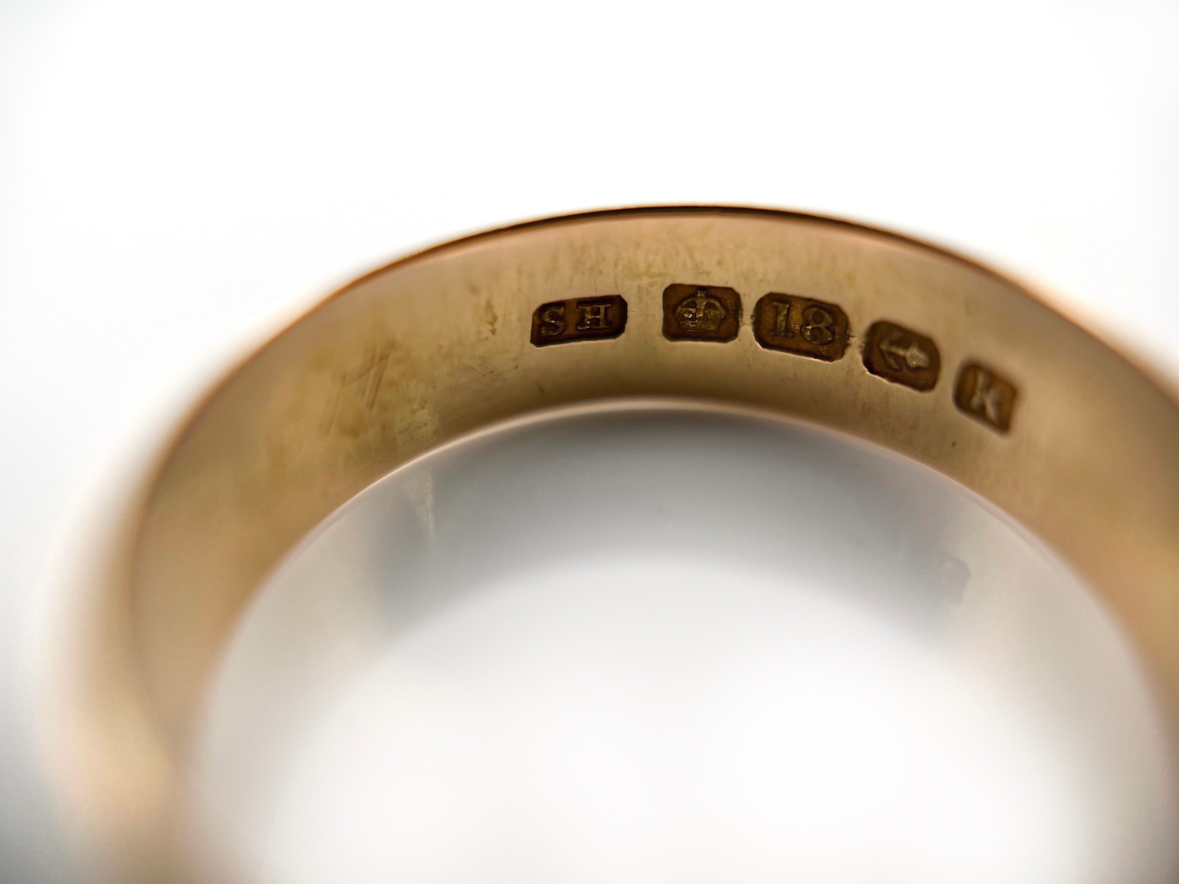 Antique Wedding Ring, Birmingham 1909, 18K, Size 8.25