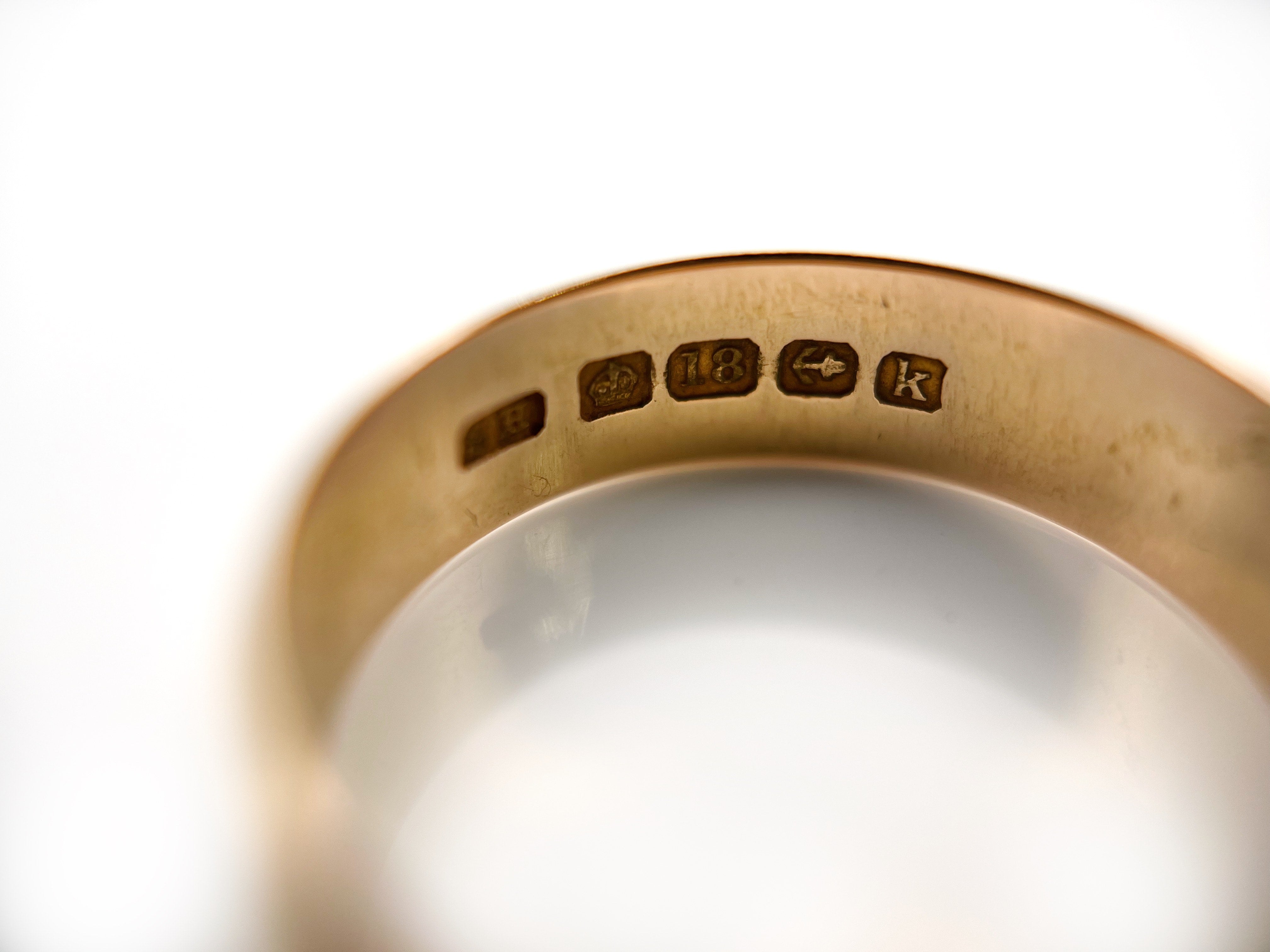 Antique Wedding Ring, Birmingham 1909, 18K, Size 8.25