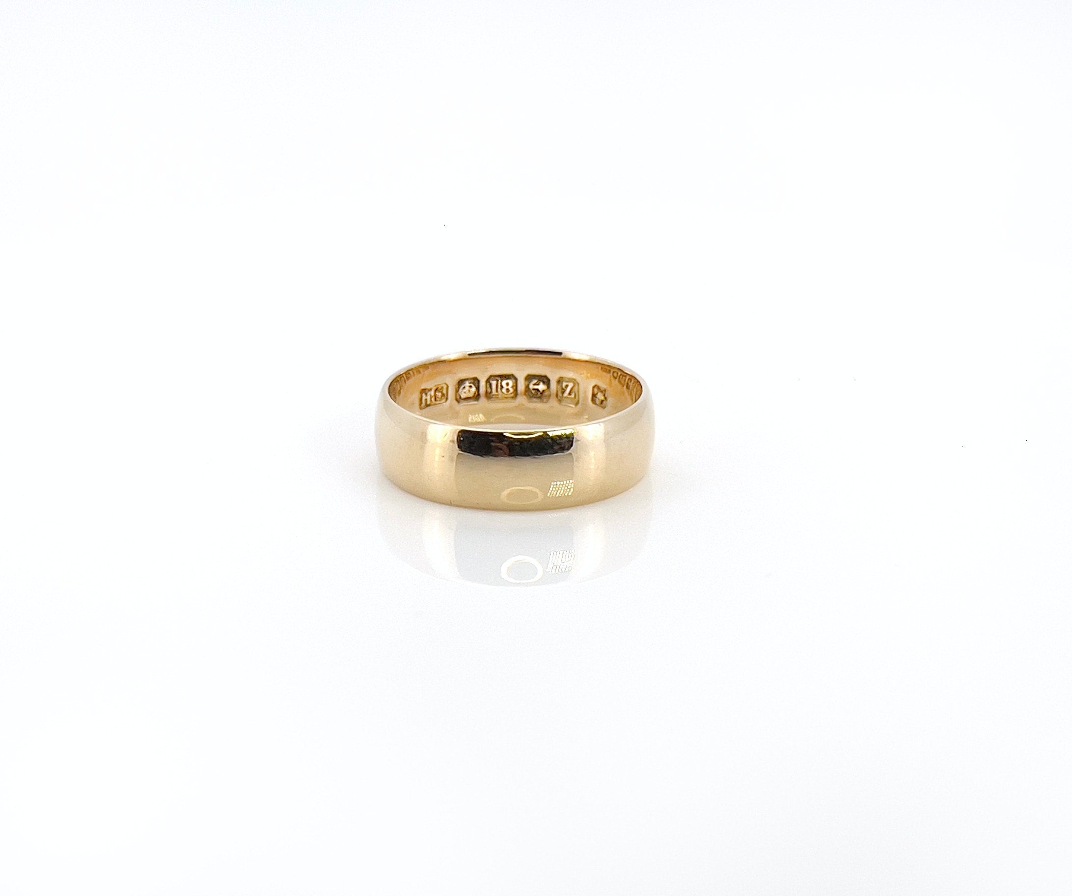 Art Deco 18KT Wedding Ring, Birmingham 1924, Size 5.5