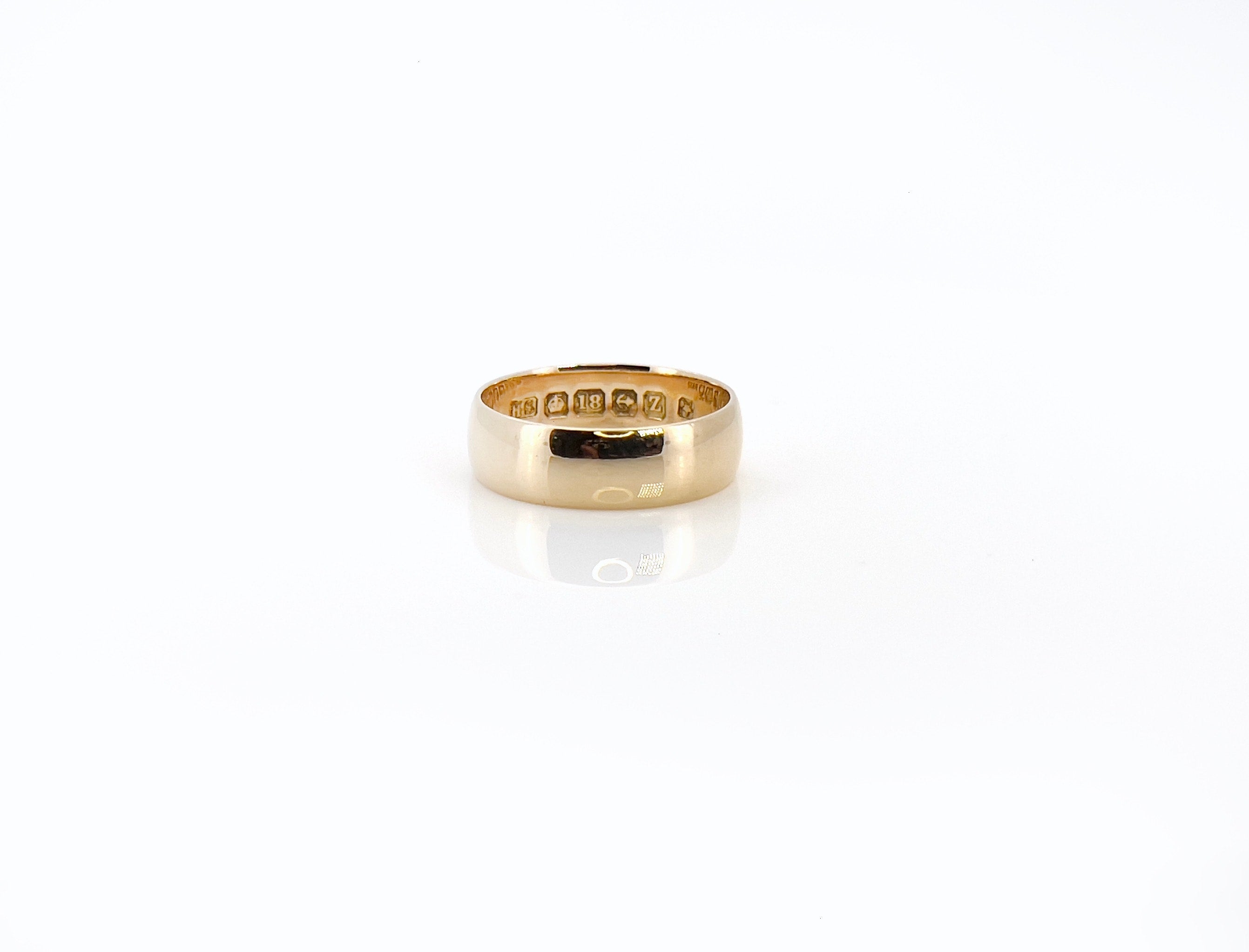 Art Deco Wedding Ring, Birmingham 1924, 18K, Size 5.5