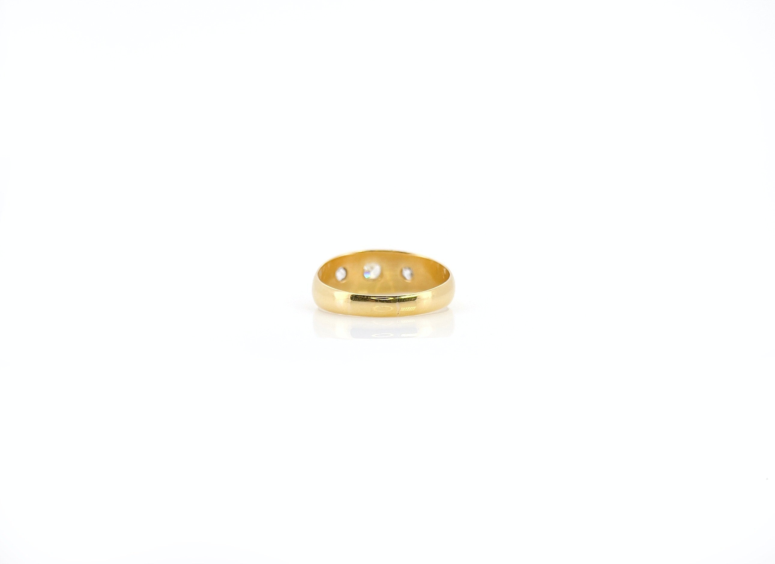 Antique 22K Old Mine Cut Diamond Celestial Ring, Size 8.25