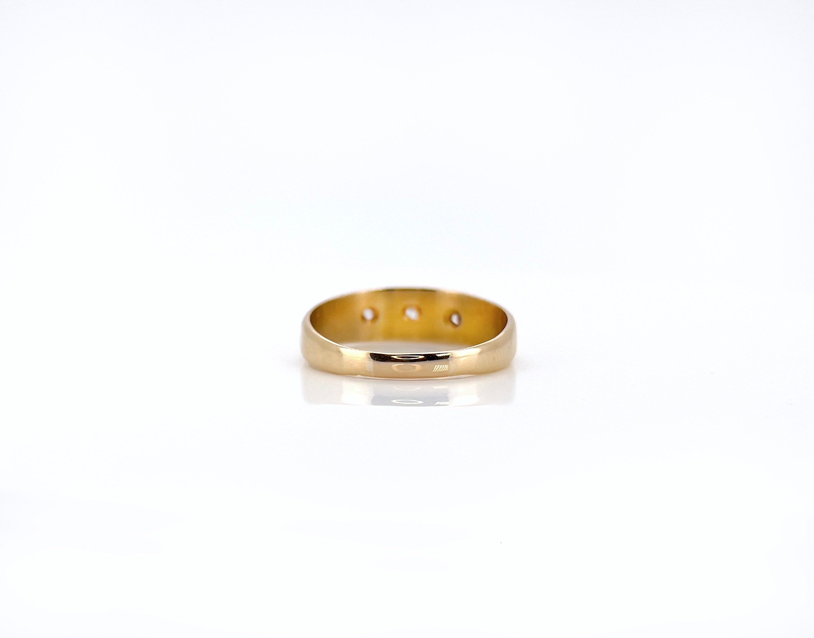 Antique 18K Old Cut Diamond Celestial Ring, Birmingham 1881, Size 9.5