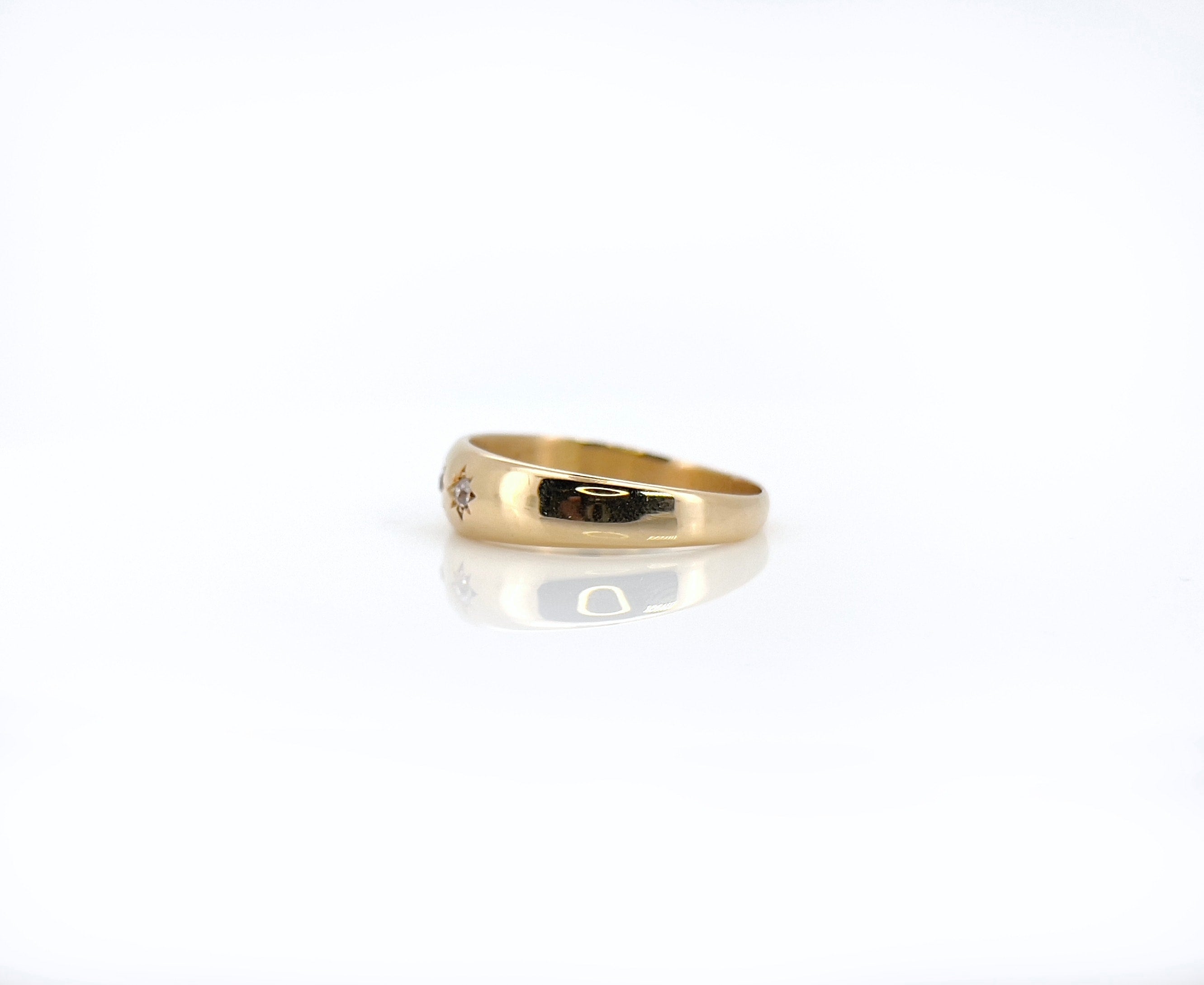 Antique 18K Old Cut Diamond Celestial Ring, Birmingham 1881, Size 9.5