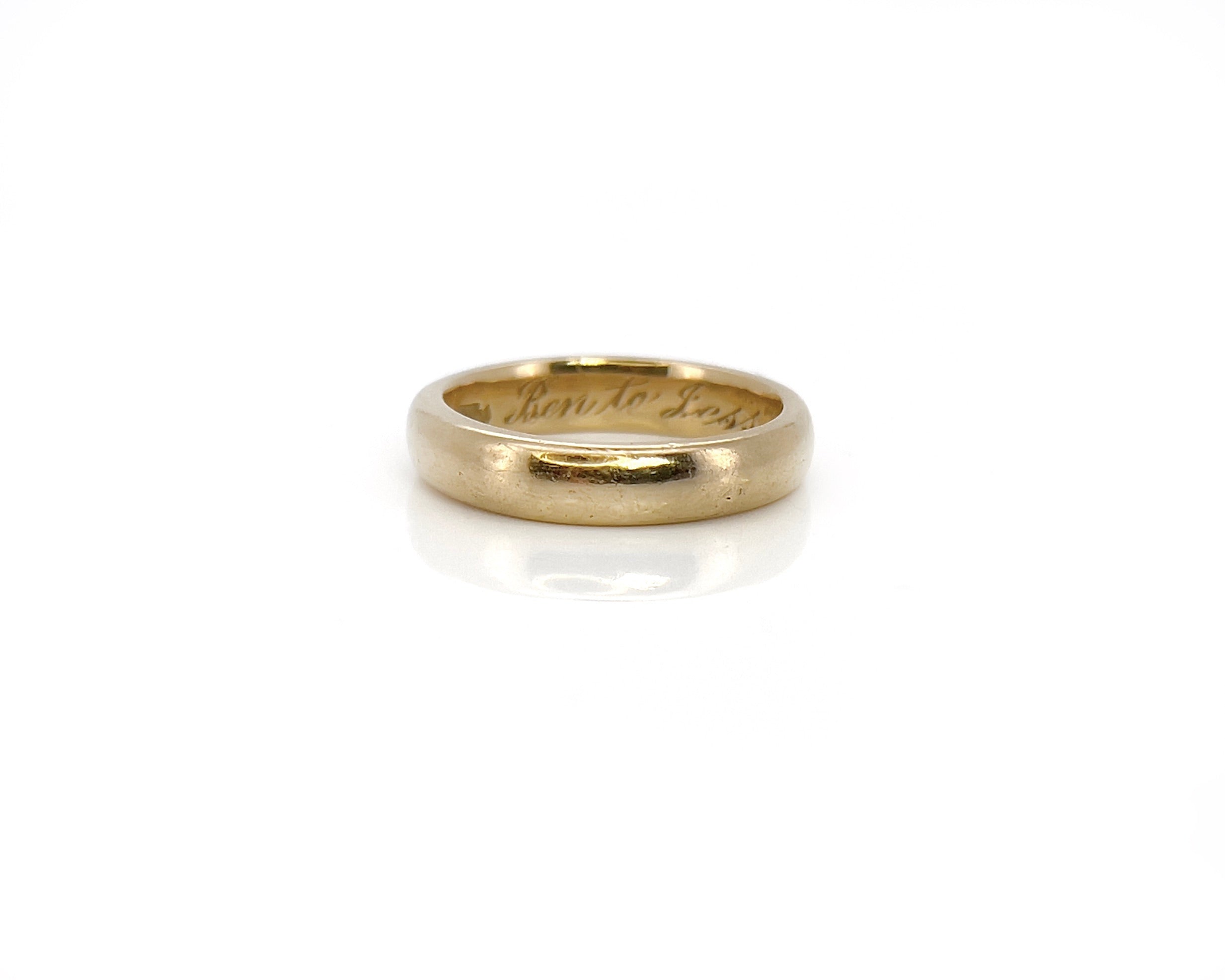 Antique Gold Band, Ben to Jessie Dec. 22-14, 18K, Size 6.25
