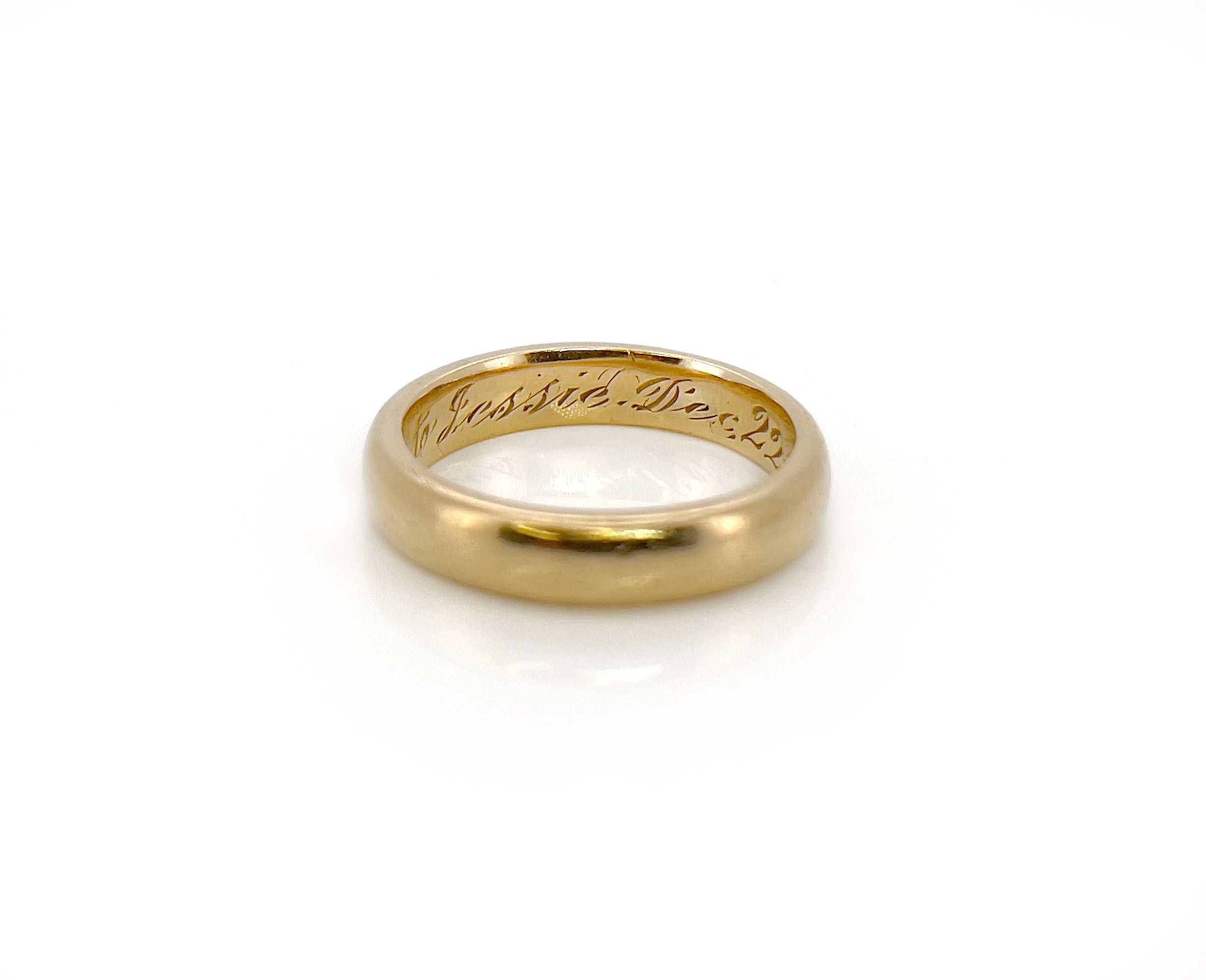 Antique Gold Band, Ben to Jessie Dec. 22-14, 18K, Size 6.25