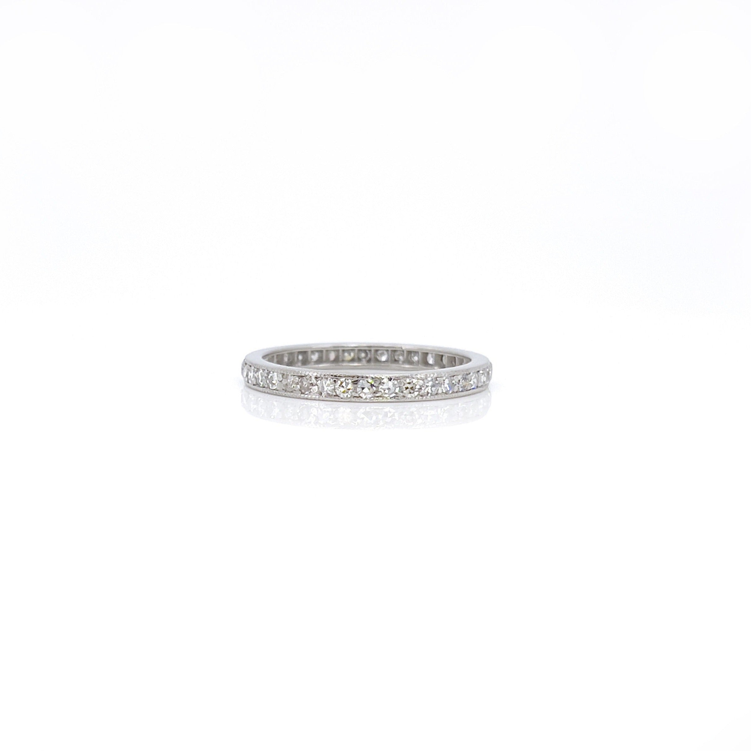Vintage Tiffany & Co. Diamond Platinum Eternity Ring, Size 9.25