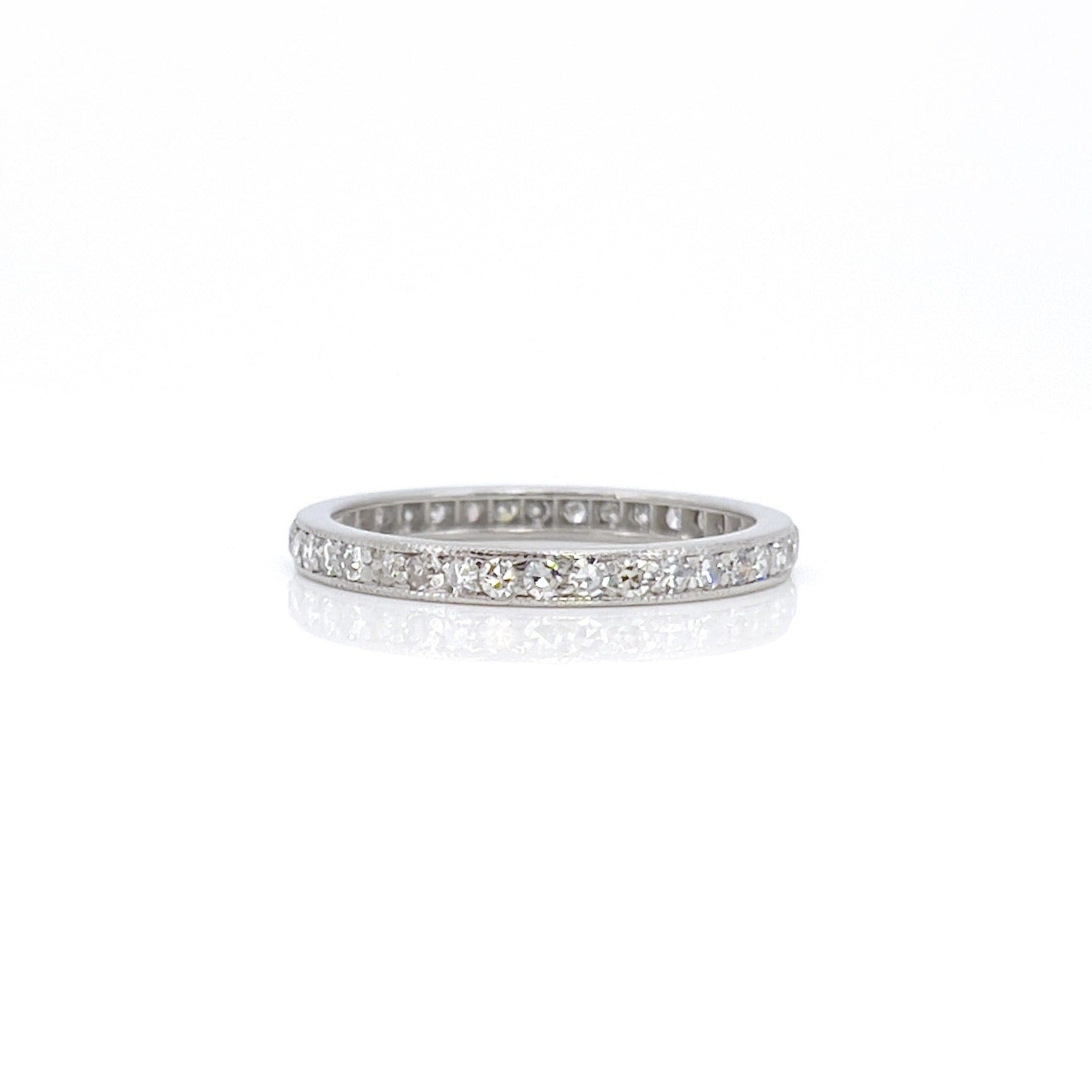 Vintage Tiffany & Co. Diamond Platinum Eternity Ring, Size 9.25