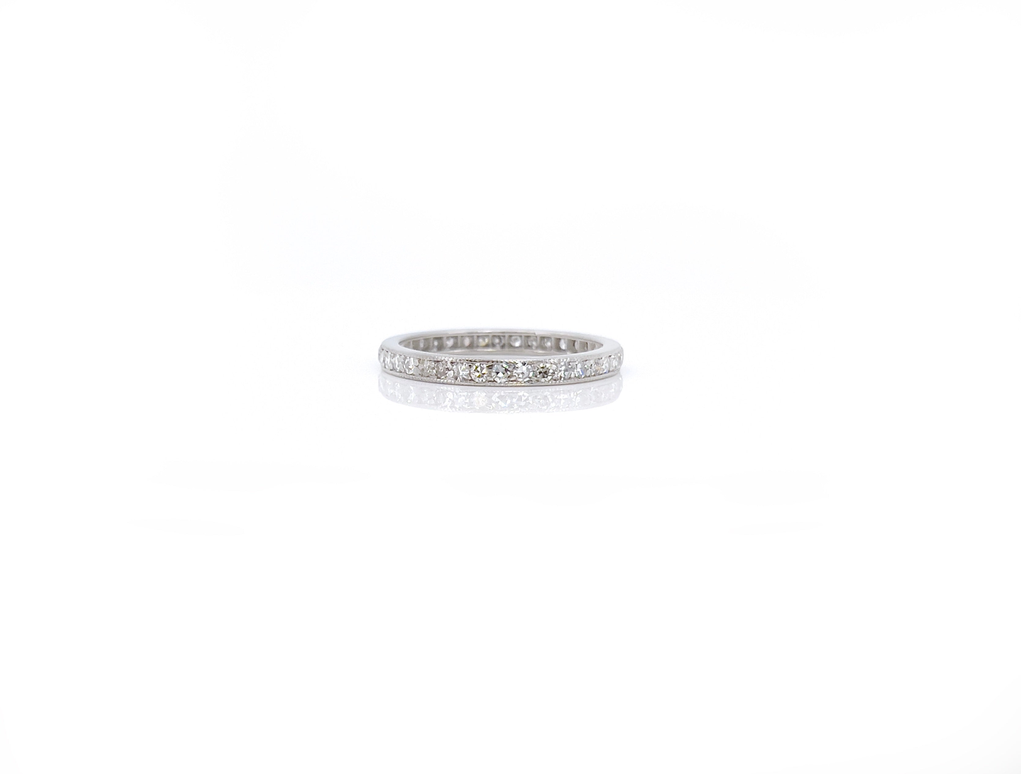 Vintage Tiffany & Co. Diamond Platinum Eternity Ring, Size 9.25