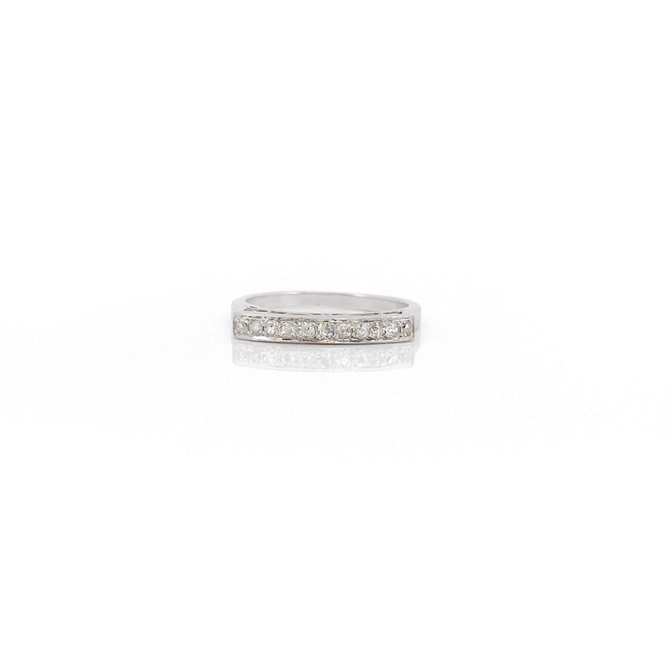 Antique Platinum Old European Diamond Ring, Size 7