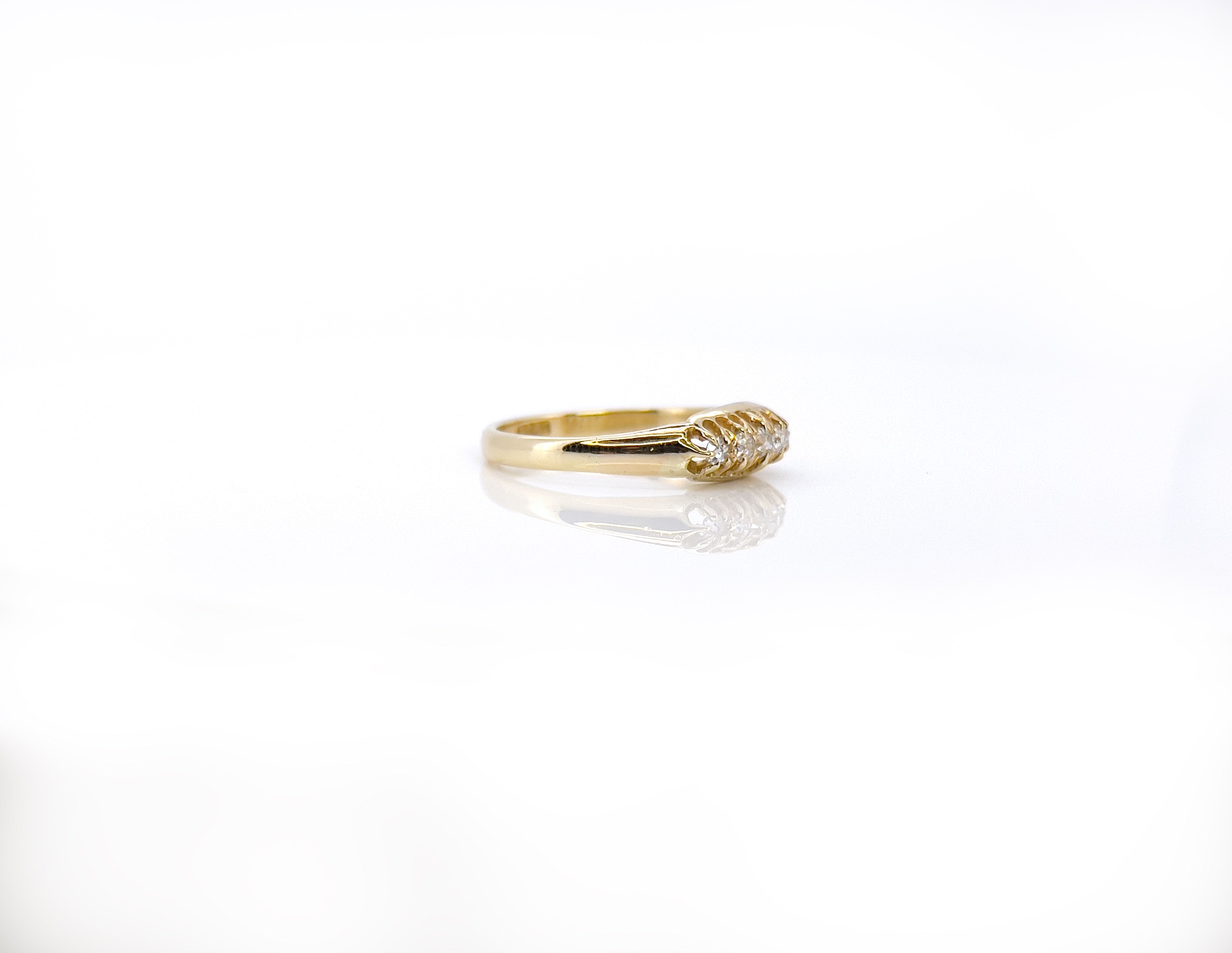 Old Cut Diamond Ring, 18K, Size 7.25