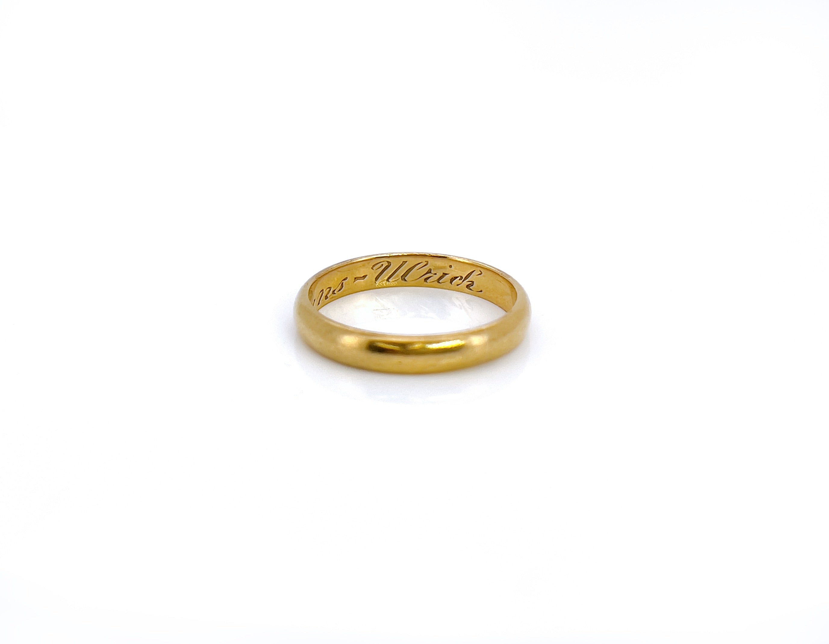 Vintage 22K Yellow Gold Ring, 25.12.31 Hans- Wrick, Size 6.75