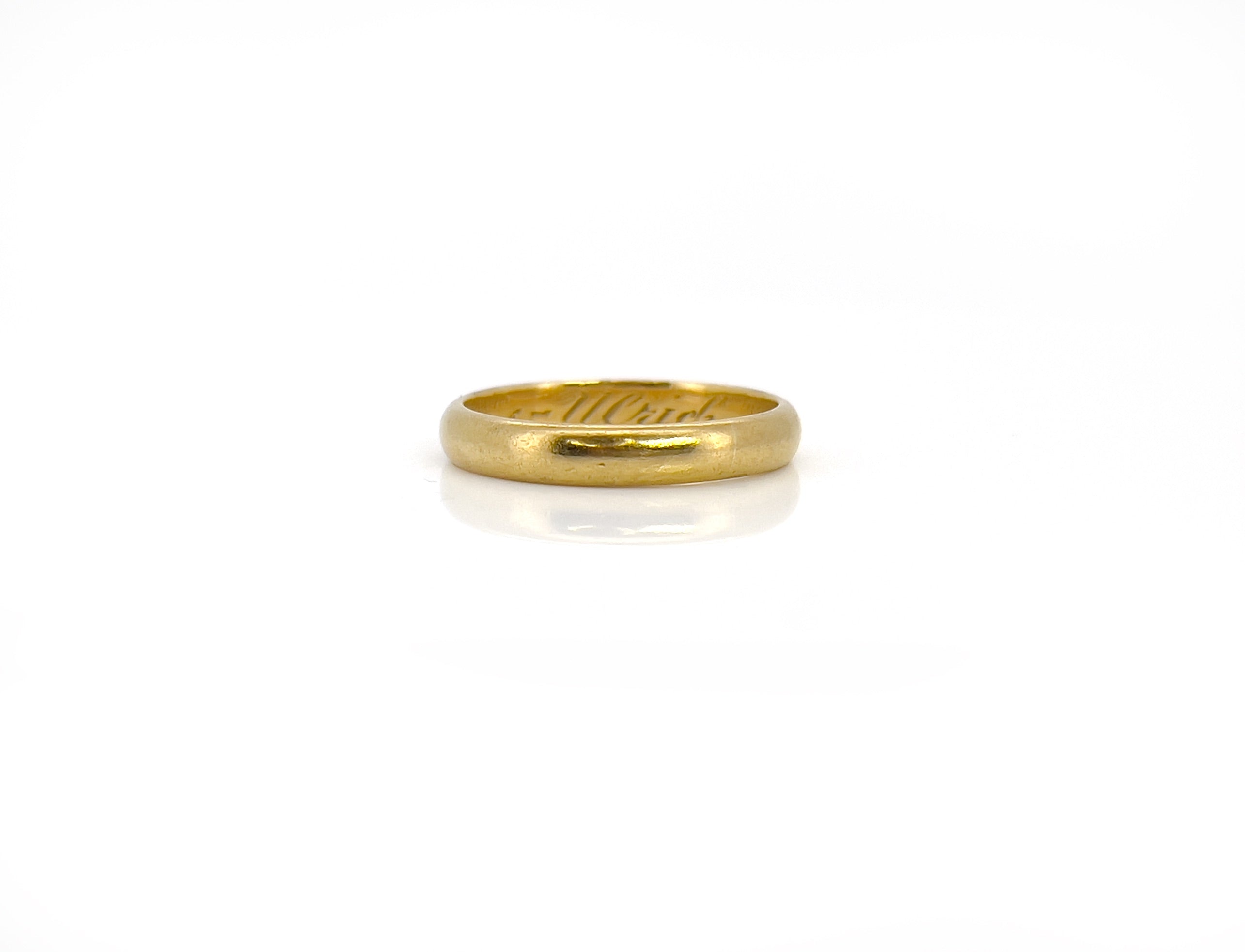 Vintage 22K Yellow Gold Ring, 25.12.31 Hans- Wrick, Size 6.75