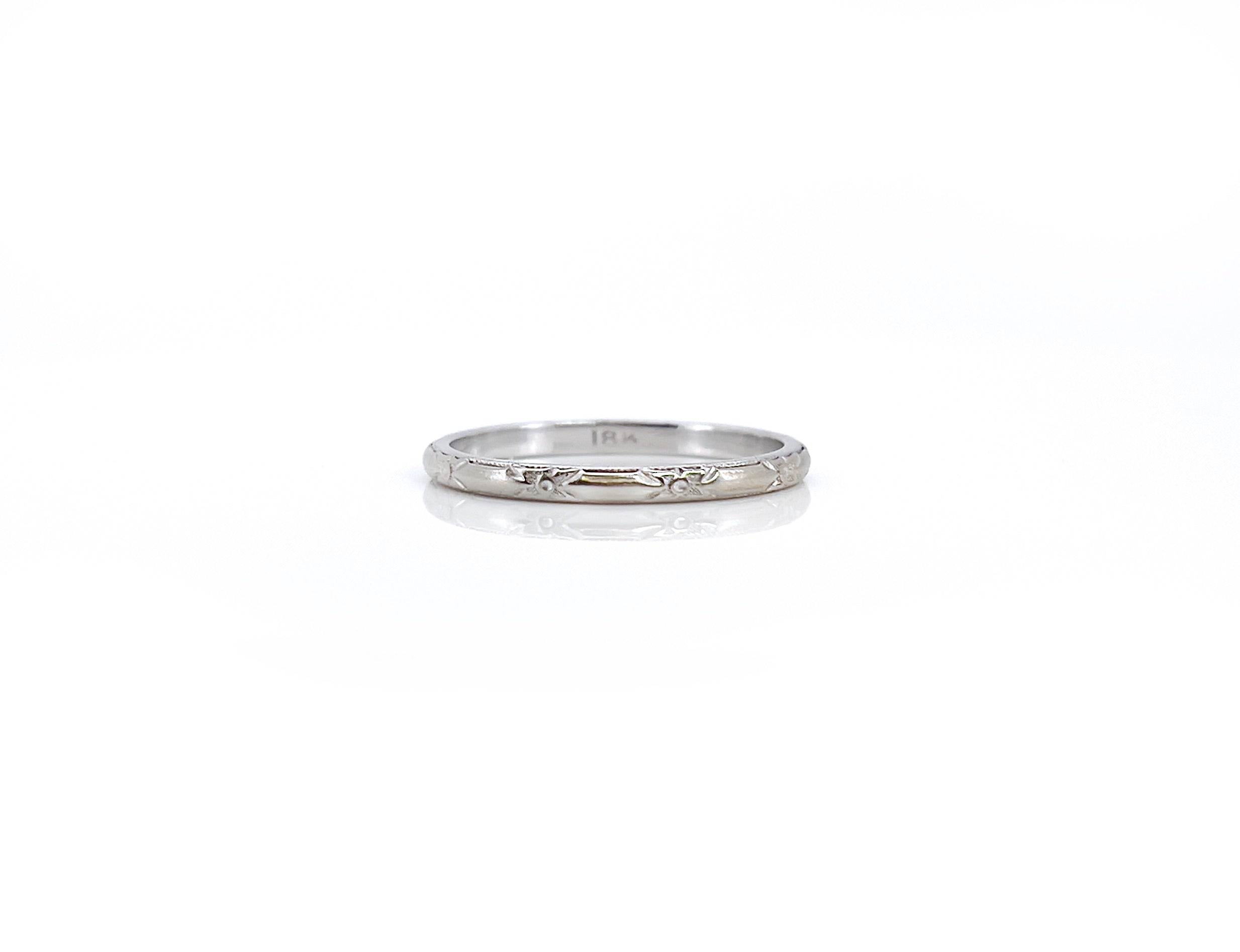 Vintage White Gold Orange Blossom Ring, Size 7