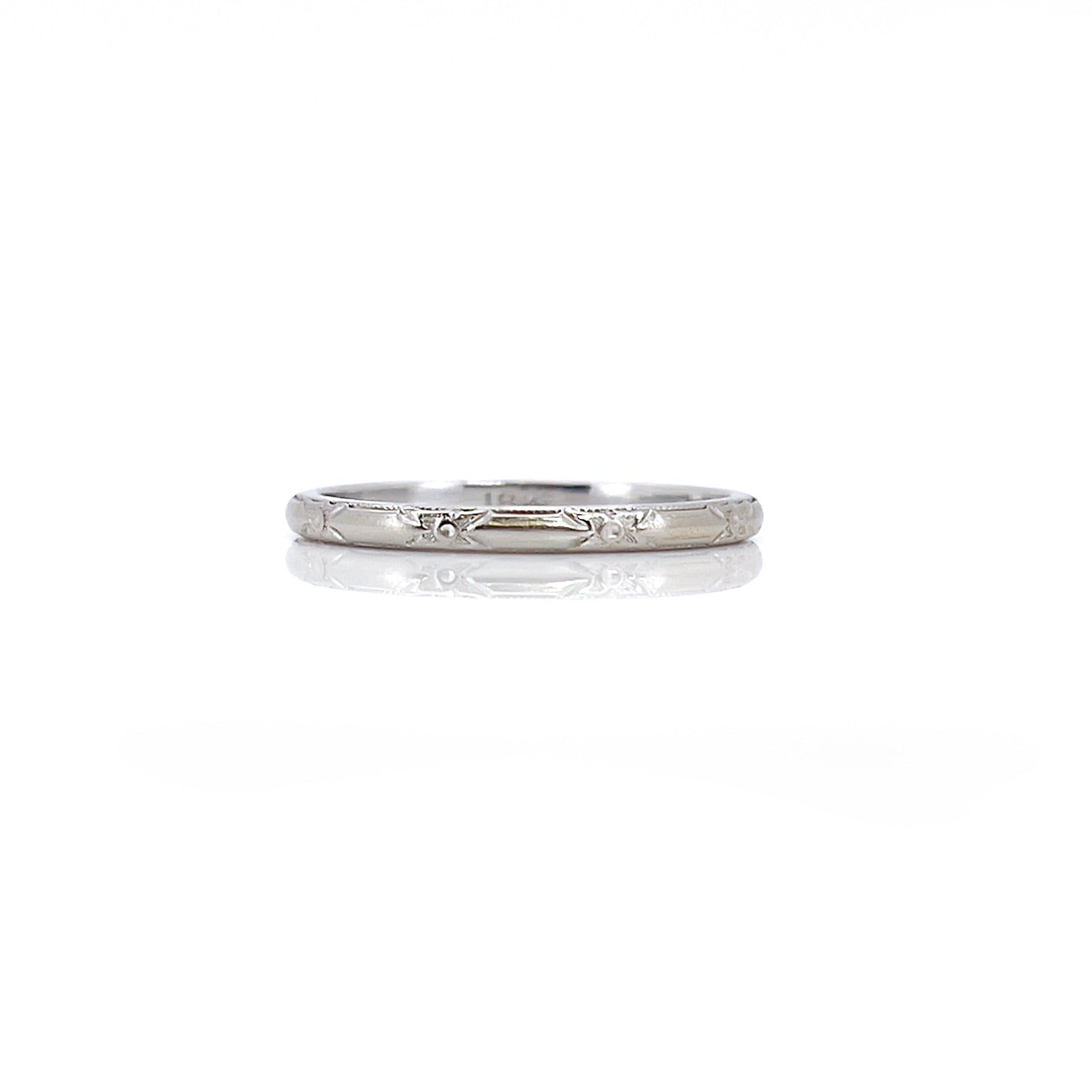 Vintage White Gold Orange Blossom Ring, Size 7