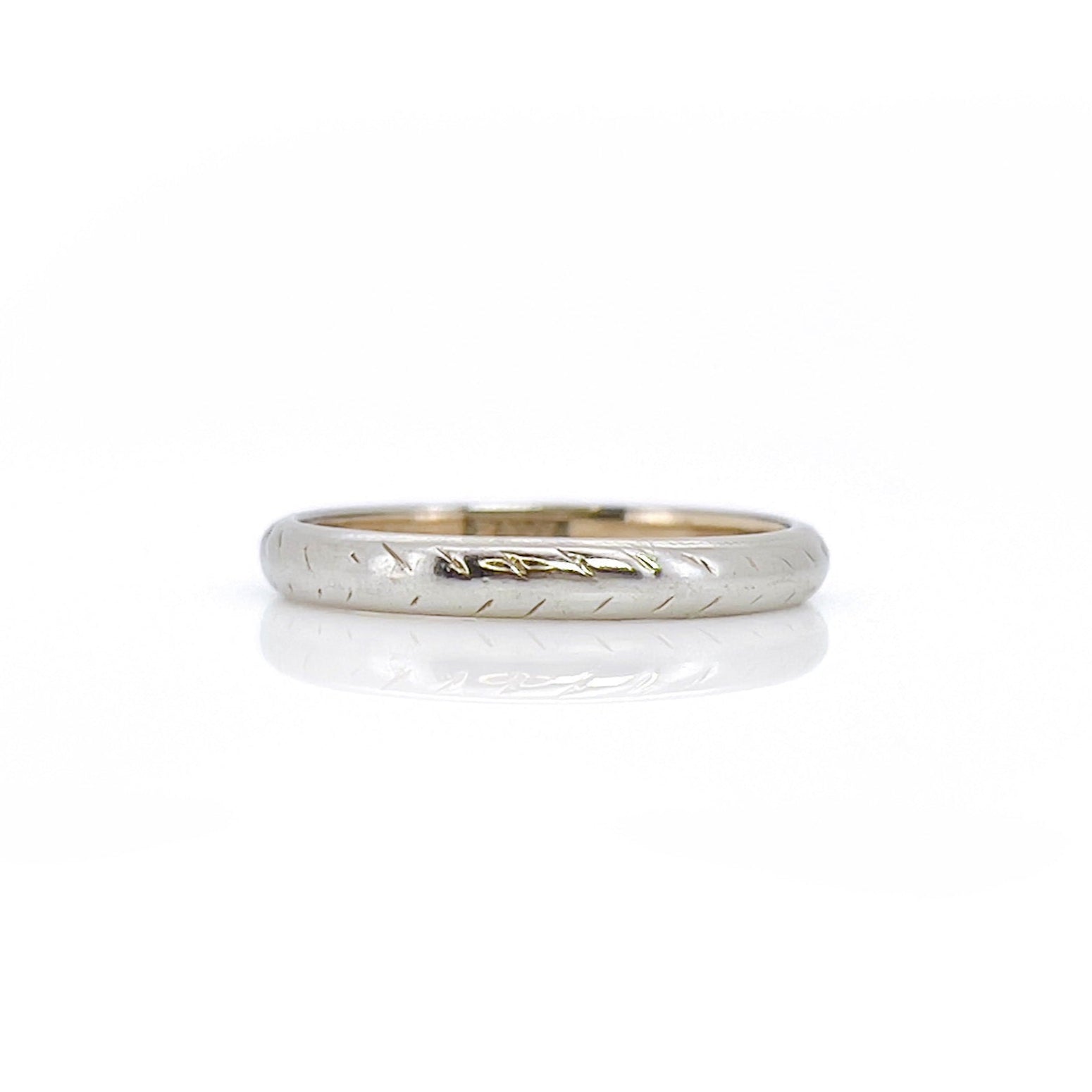 JR Wood Two Tone Gold Ring, Vintage, Size 5.5