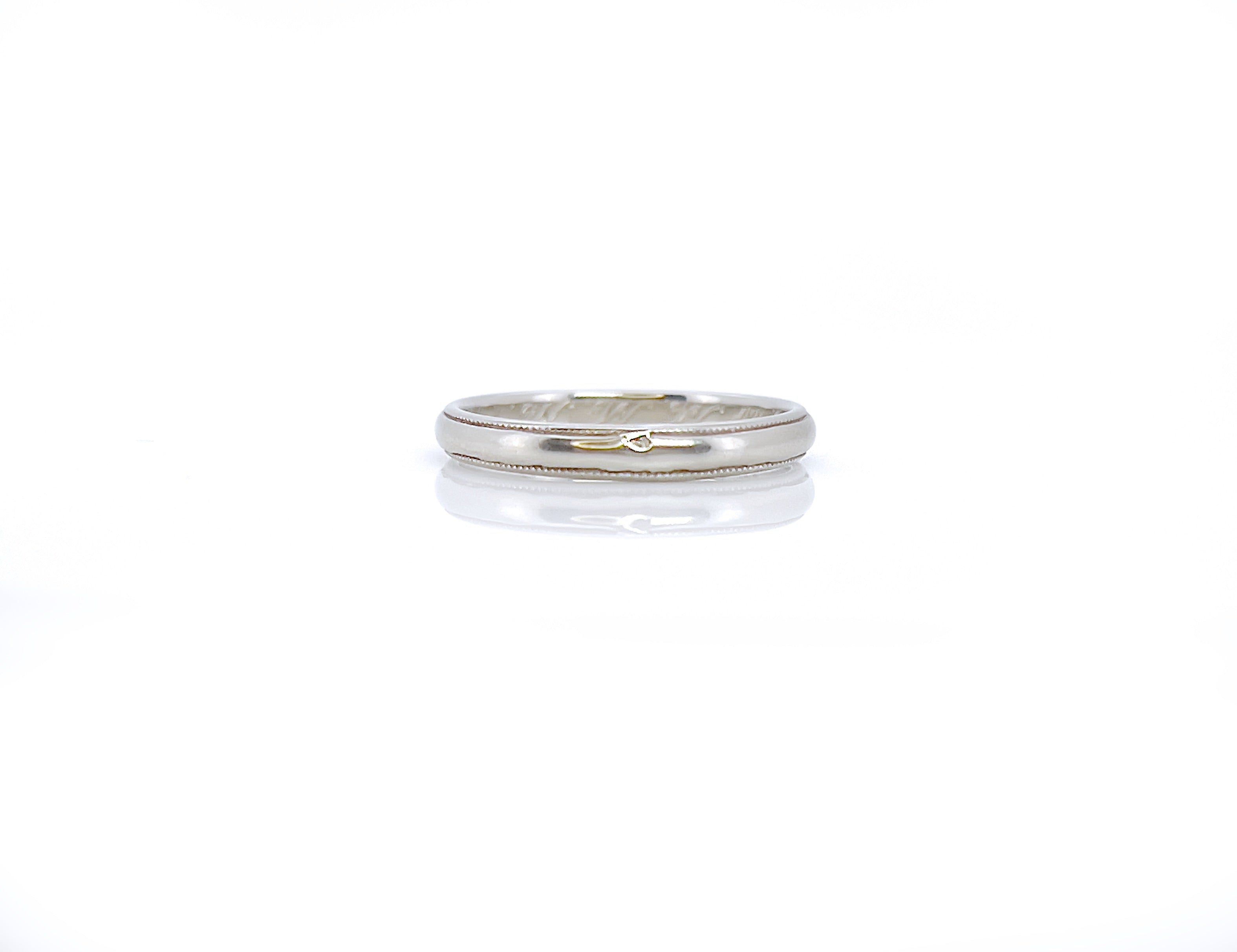 Vintage JR Wood Ring, W.C.H. to M.M.M., Size 5.5