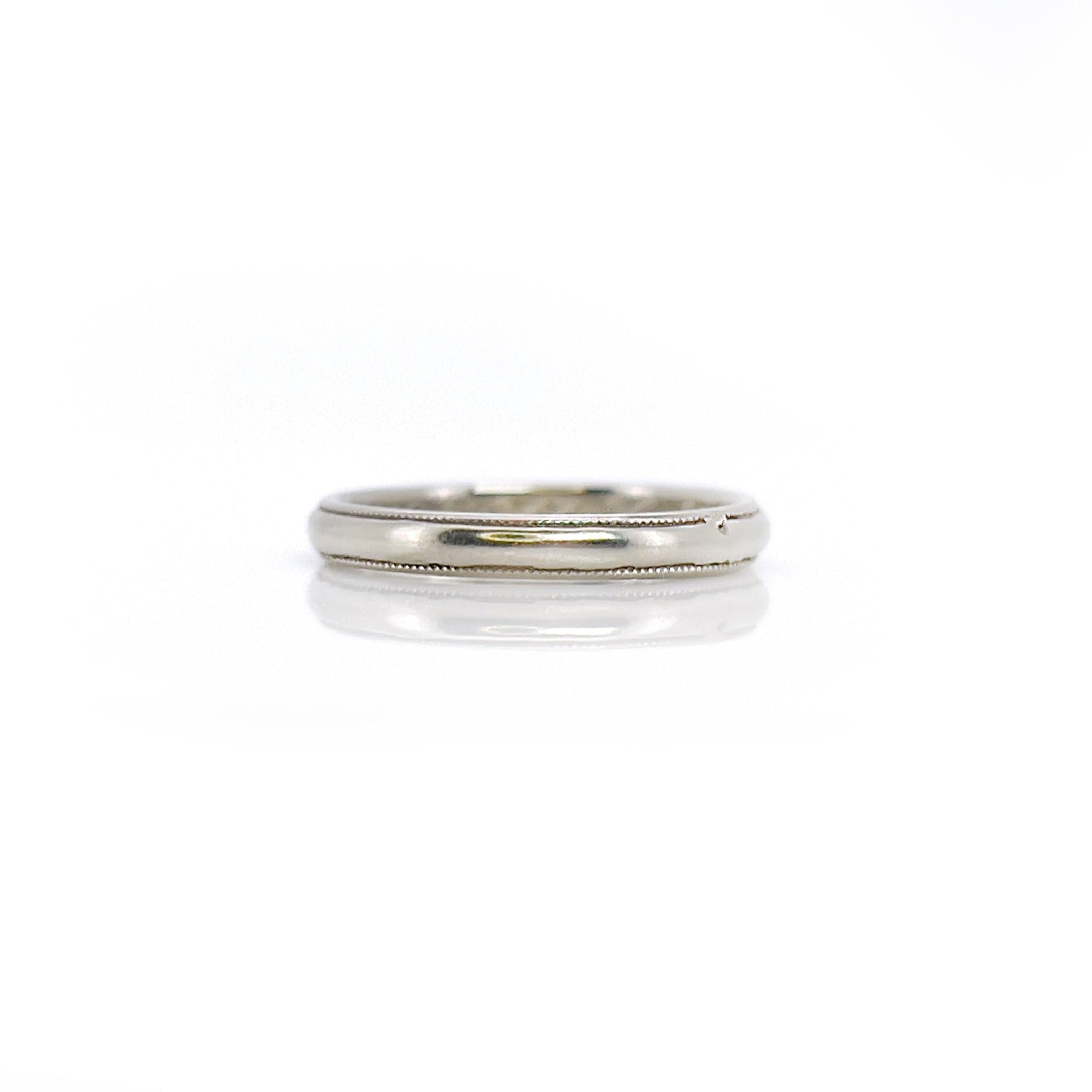 Vintage JR Wood Ring, W.C.H. to M.M.M., Size 5.5