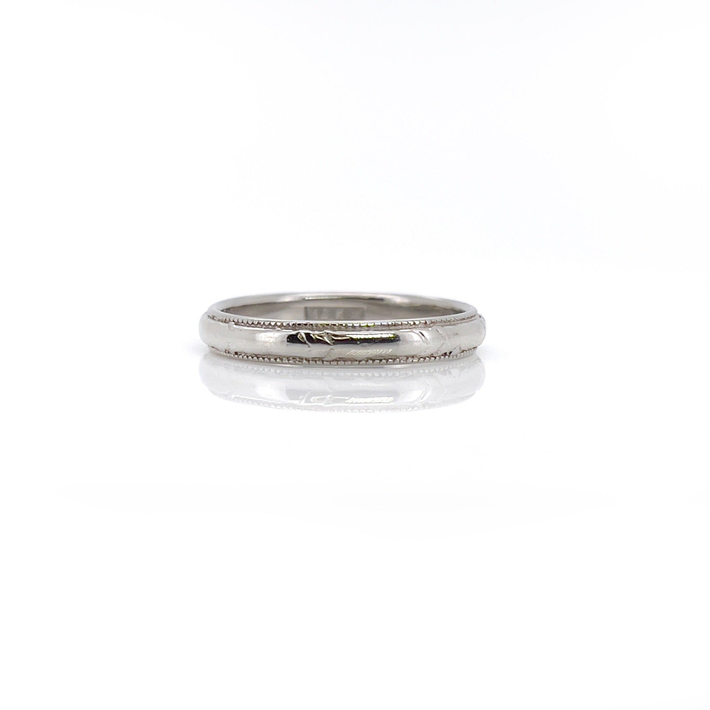Art Deco JR Wood Ring, 18K, Size 6.75