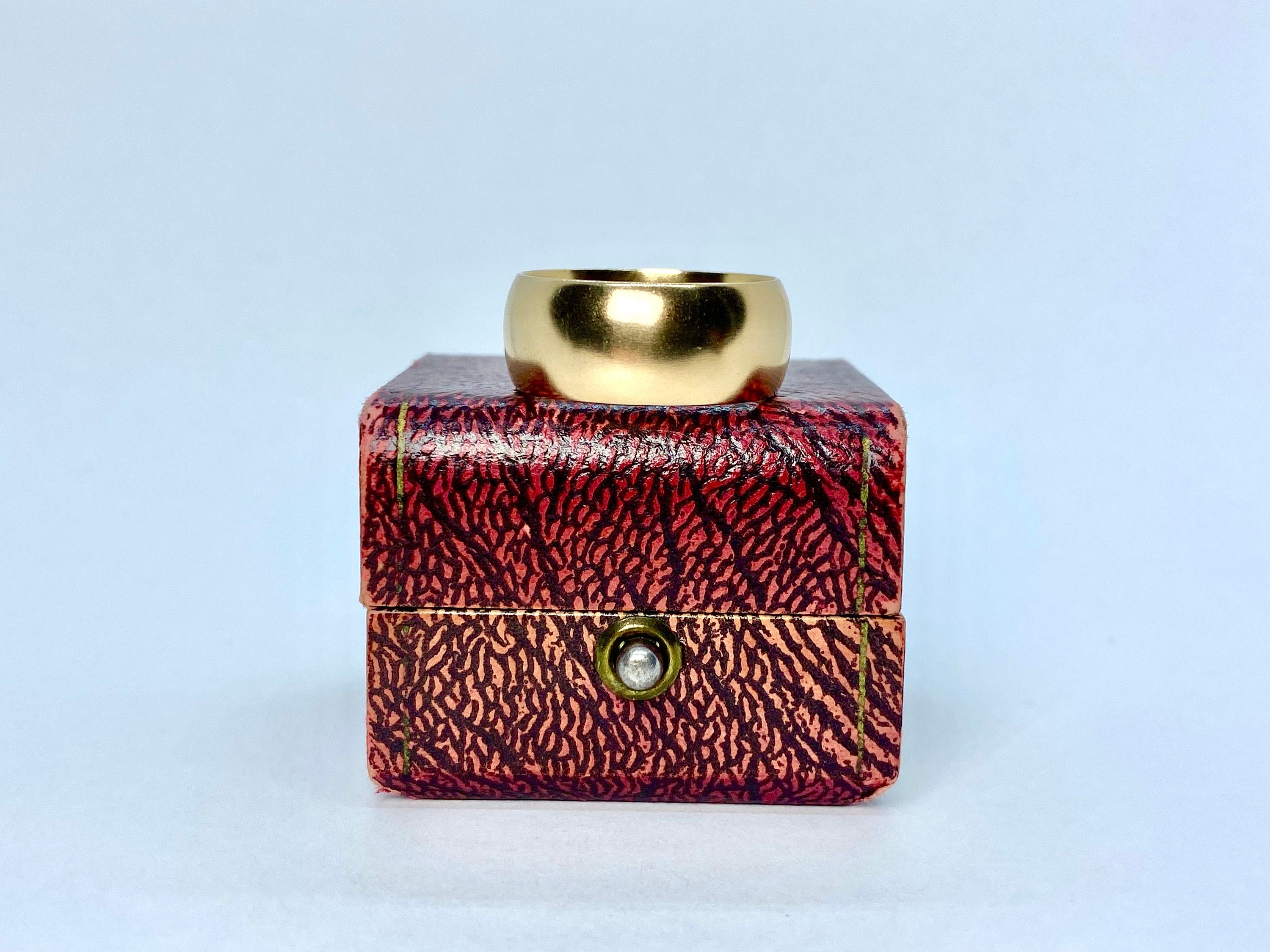 Antique 14K JR Wood Band, M.E.J. to D.J.K., Victorian