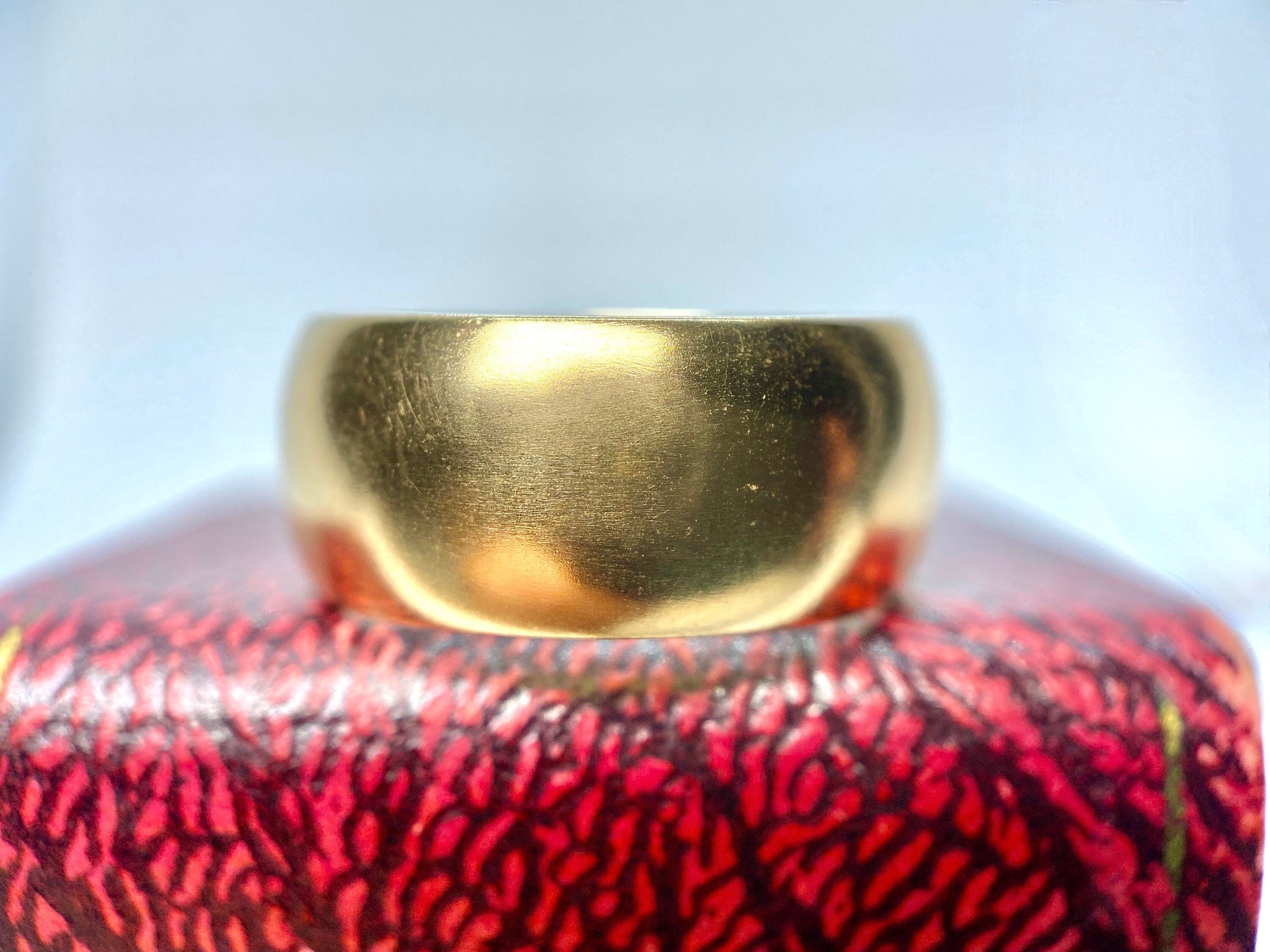 Antique 14K JR Wood Band, M.E.J. to D.J.K., Victorian