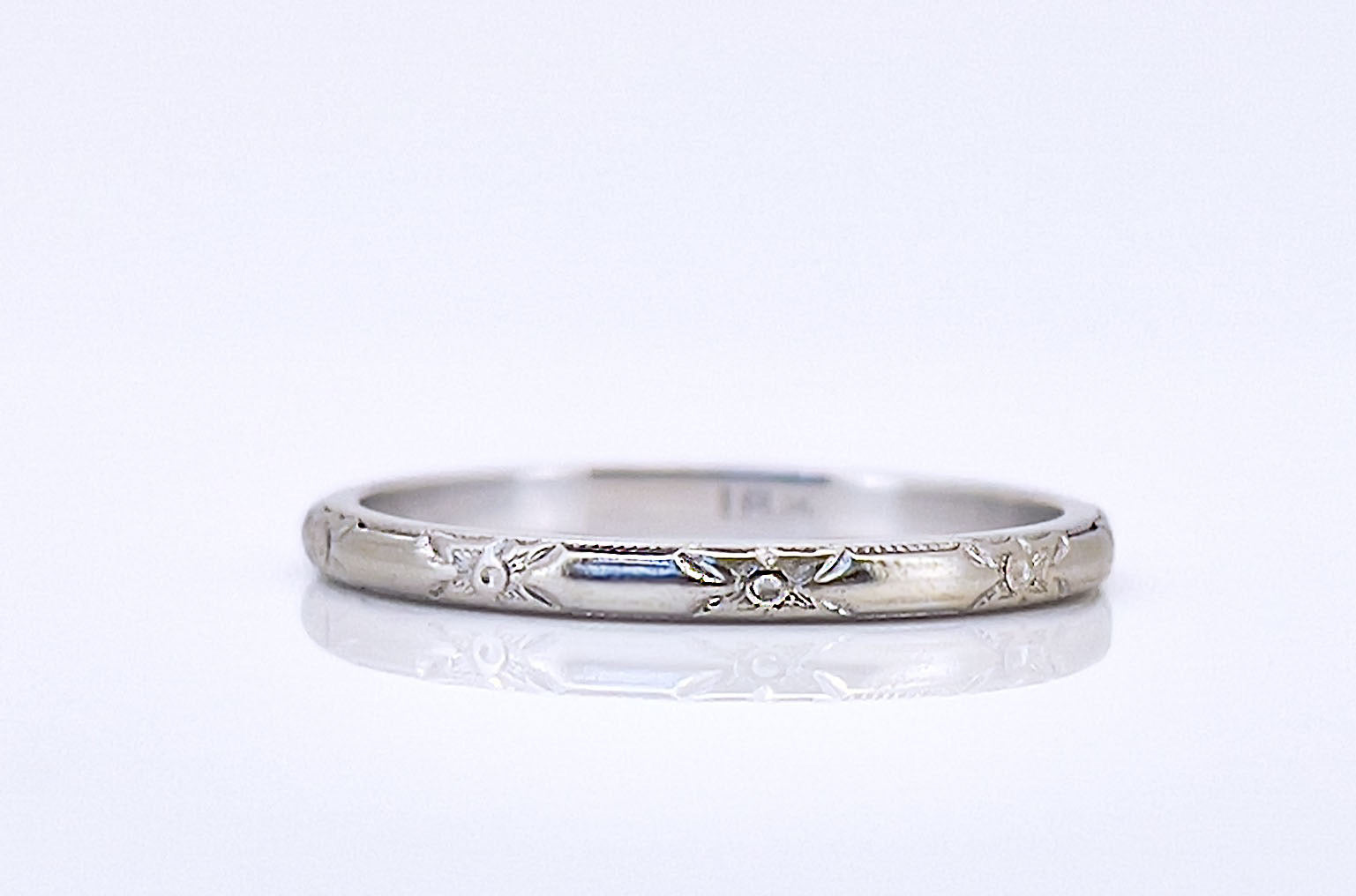 Vintage White Gold Orange Blossom Ring, Size 7