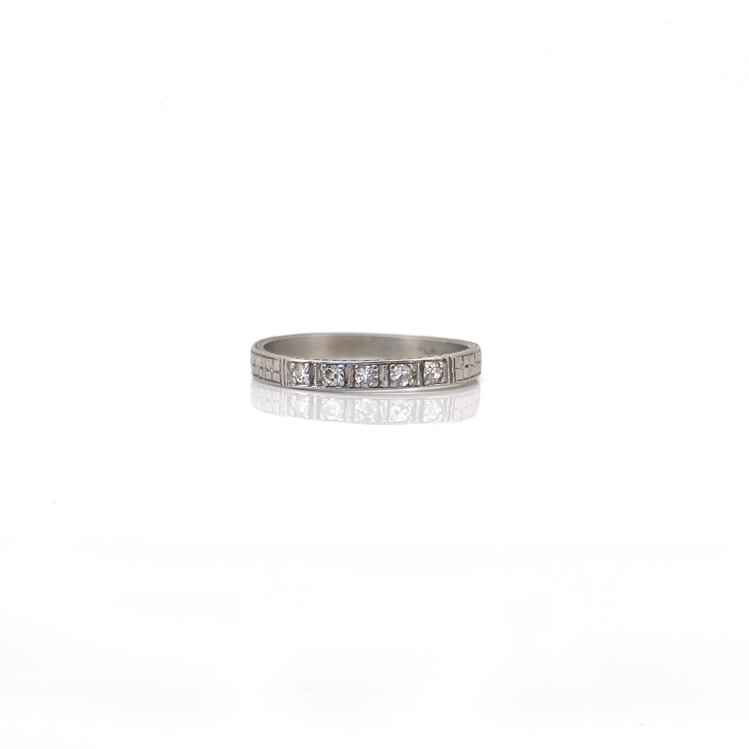Art Deco Single Cut Diamond Ring, Orange Blossom, Platinum