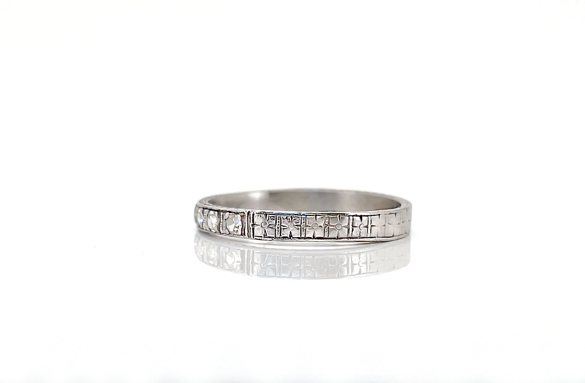 Art Deco Single Cut Diamond Ring, Orange Blossom, Platinum