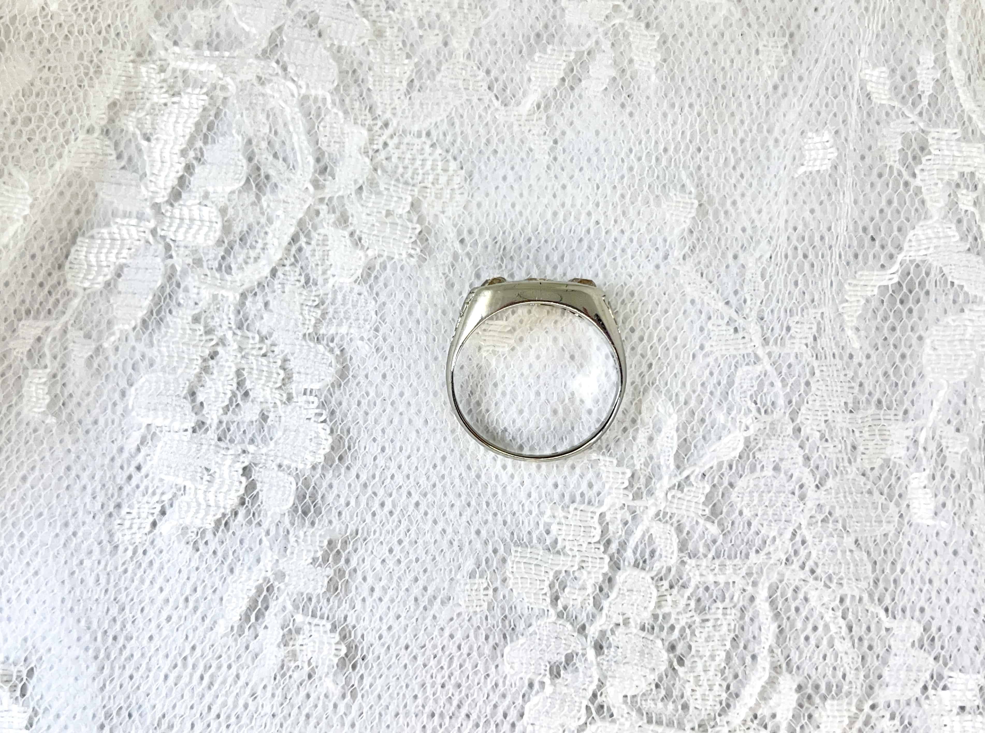 18K Champagne Old European Cut Diamond Band, Size 8.5