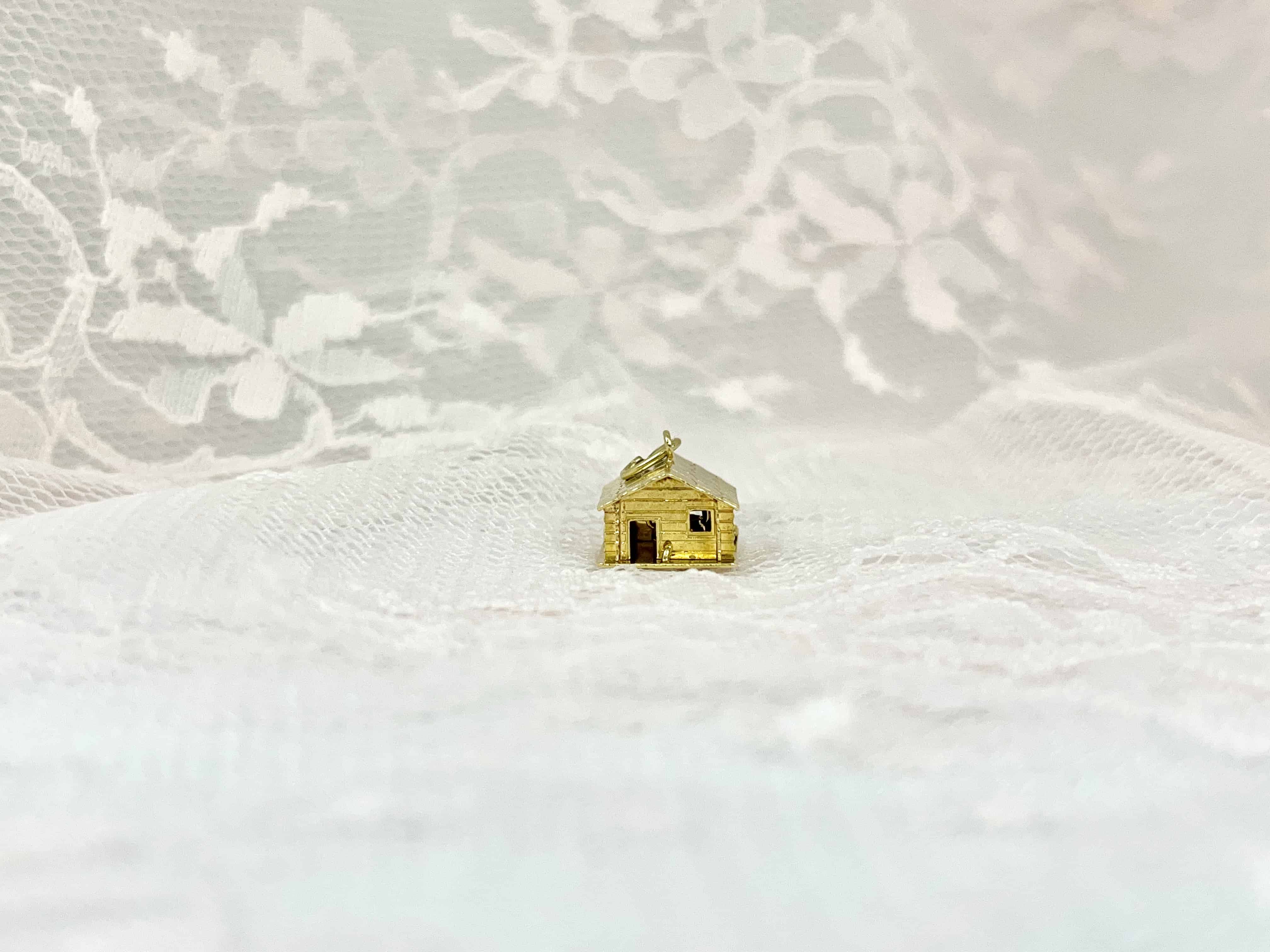 Vintage Cabin & Cauldron Charm, Swiss Chalet