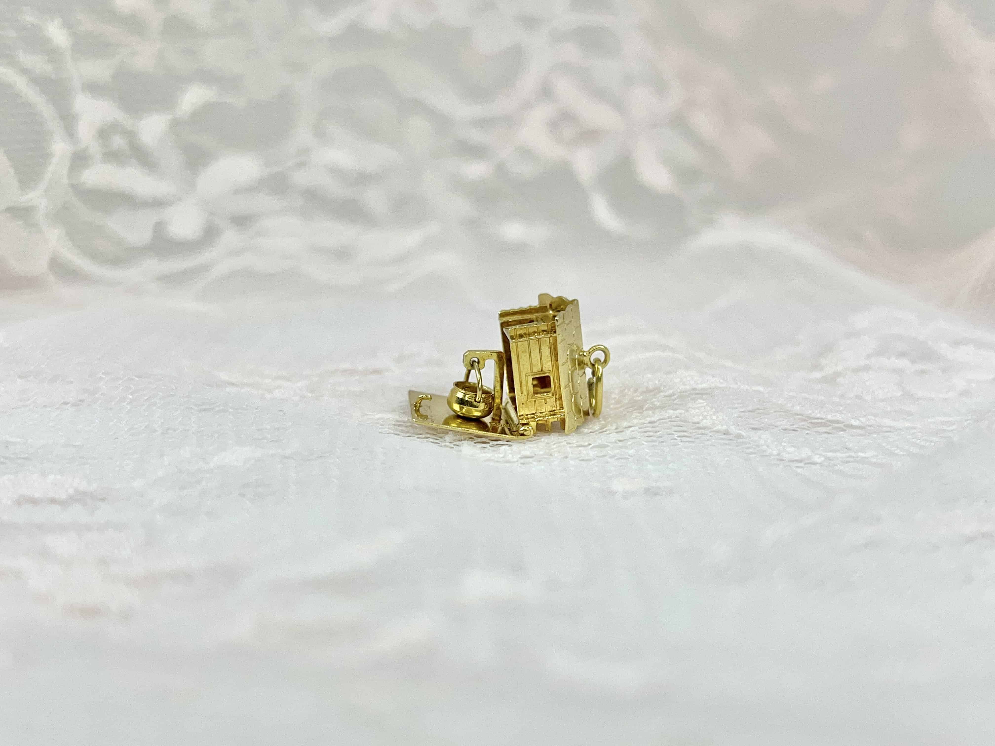 Vintage Cabin & Cauldron Charm, Swiss Chalet