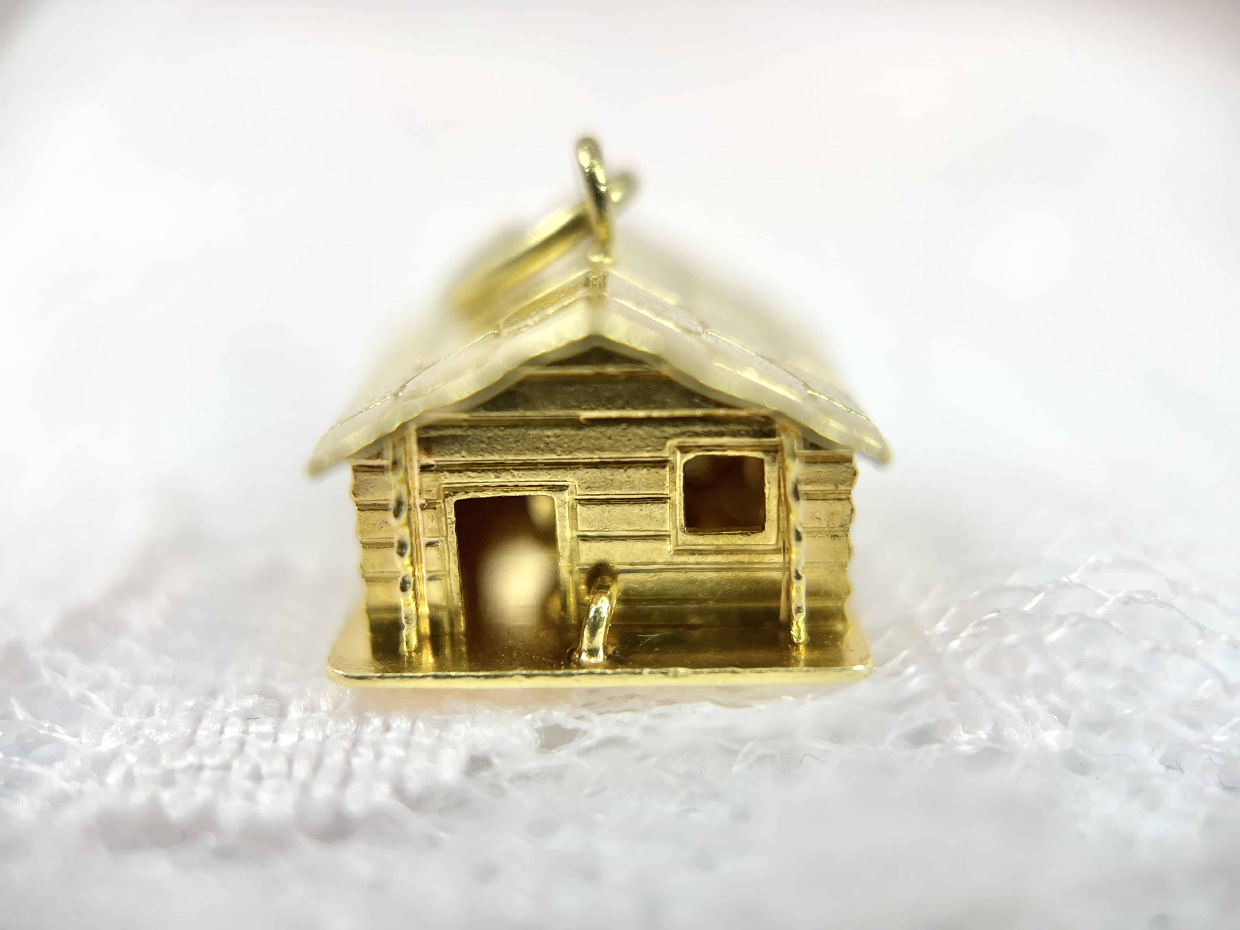 Vintage Cabin & Cauldron Charm, Swiss Chalet