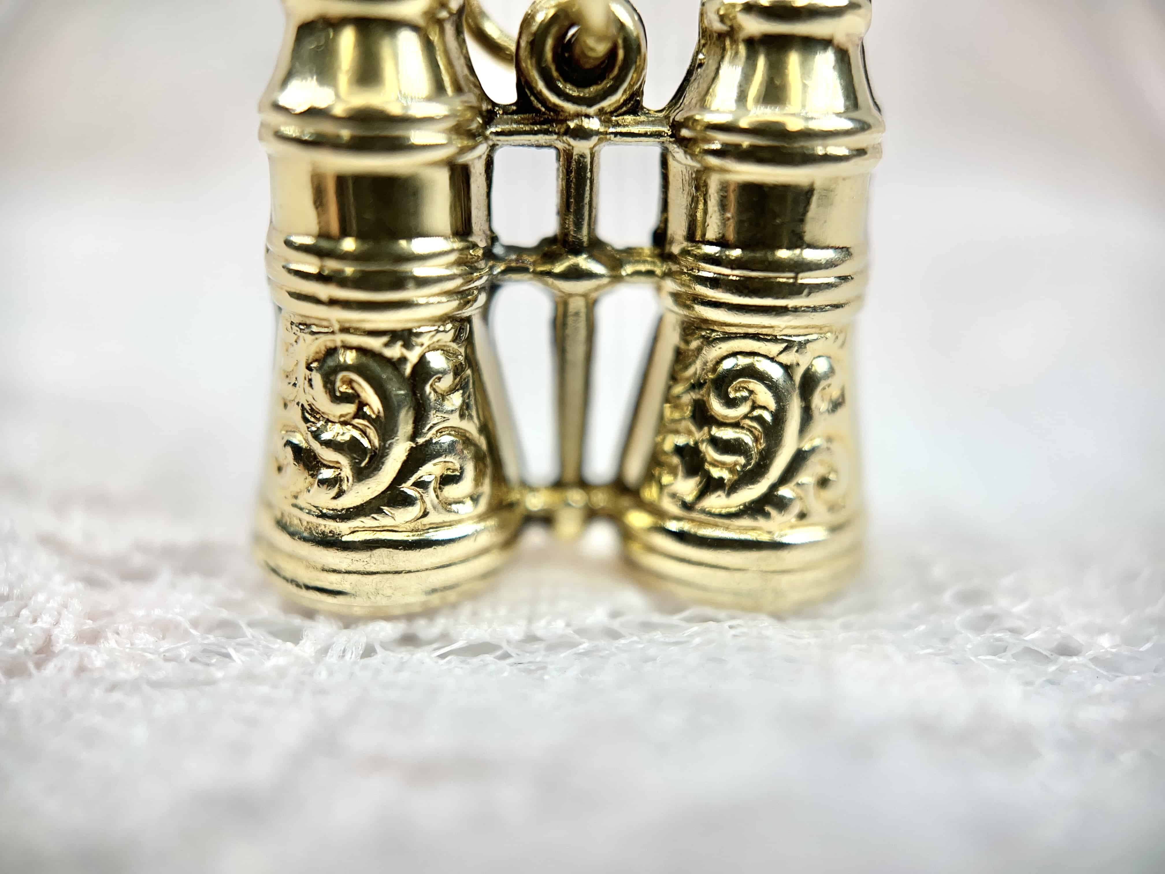 Vintage Binoculars Charm, 14K