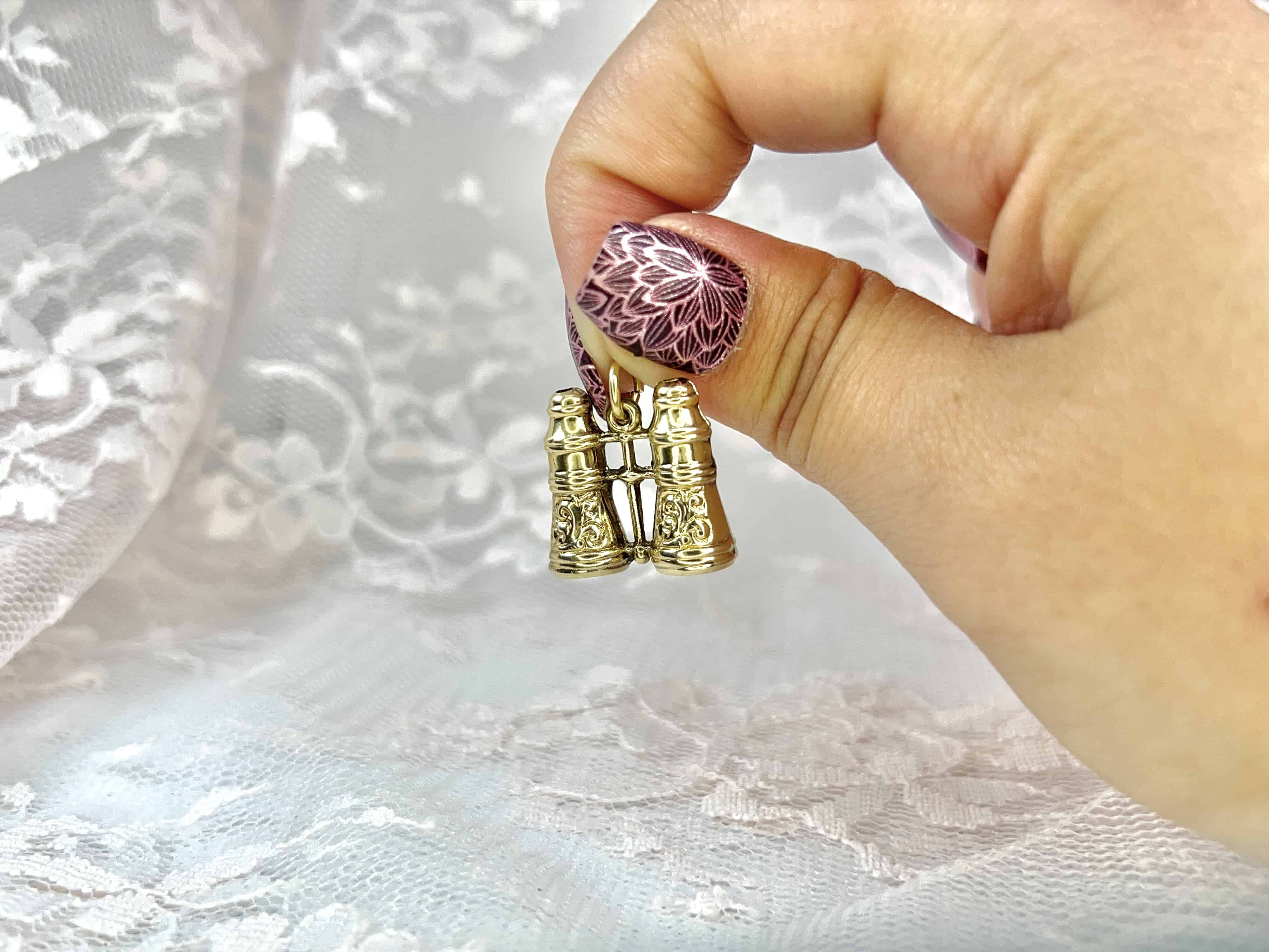 Vintage Binoculars Charm, 14K