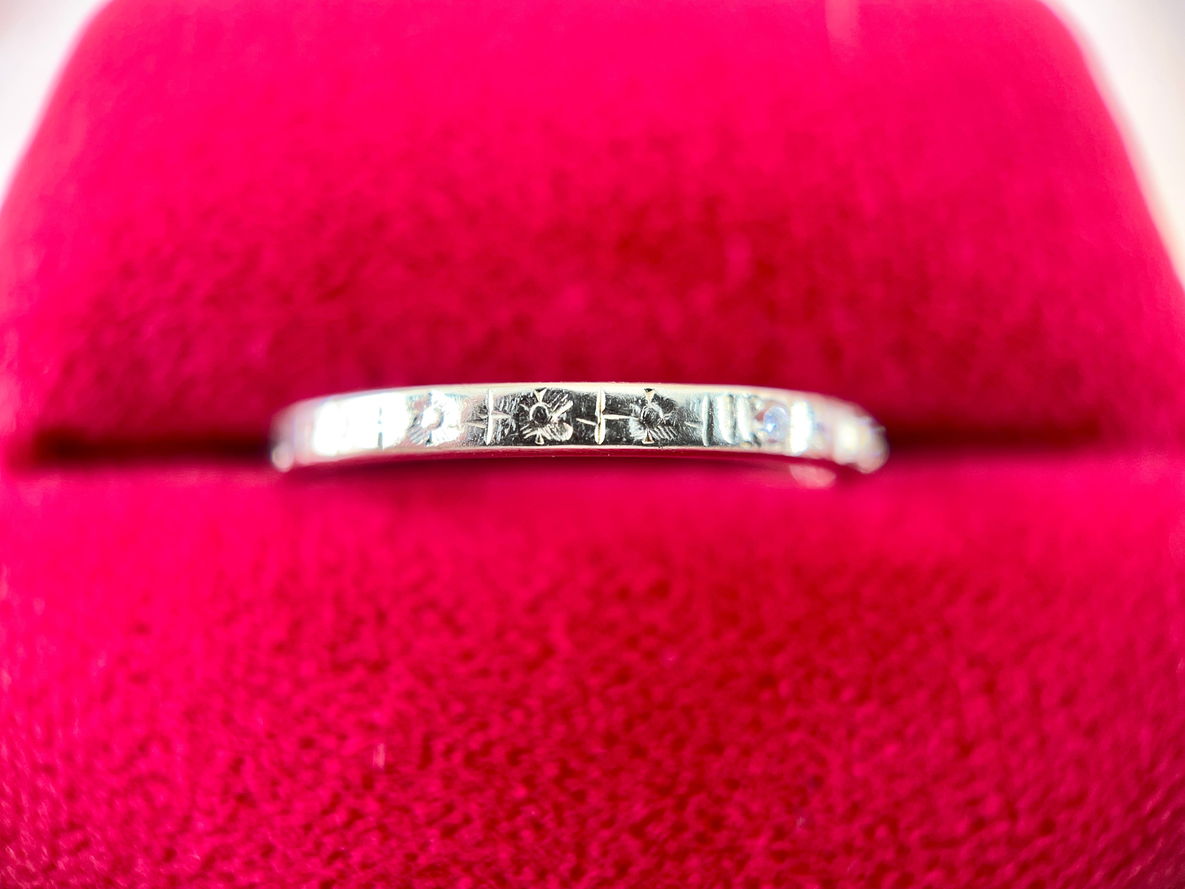 Belais Single Cut Diamond Band, White Gold, Size 7.75