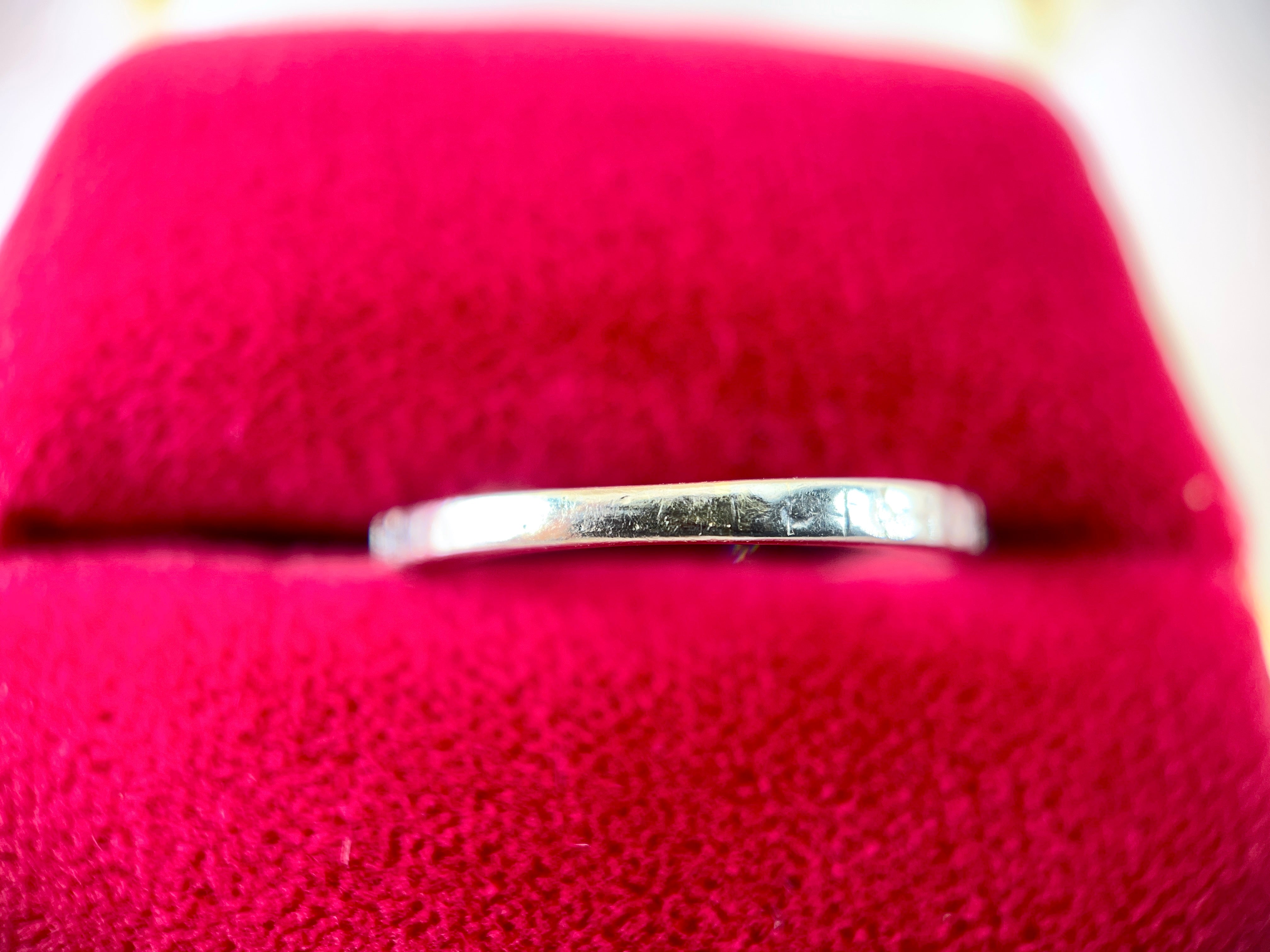 Belais Single Cut Diamond Band, White Gold, Size 7.75