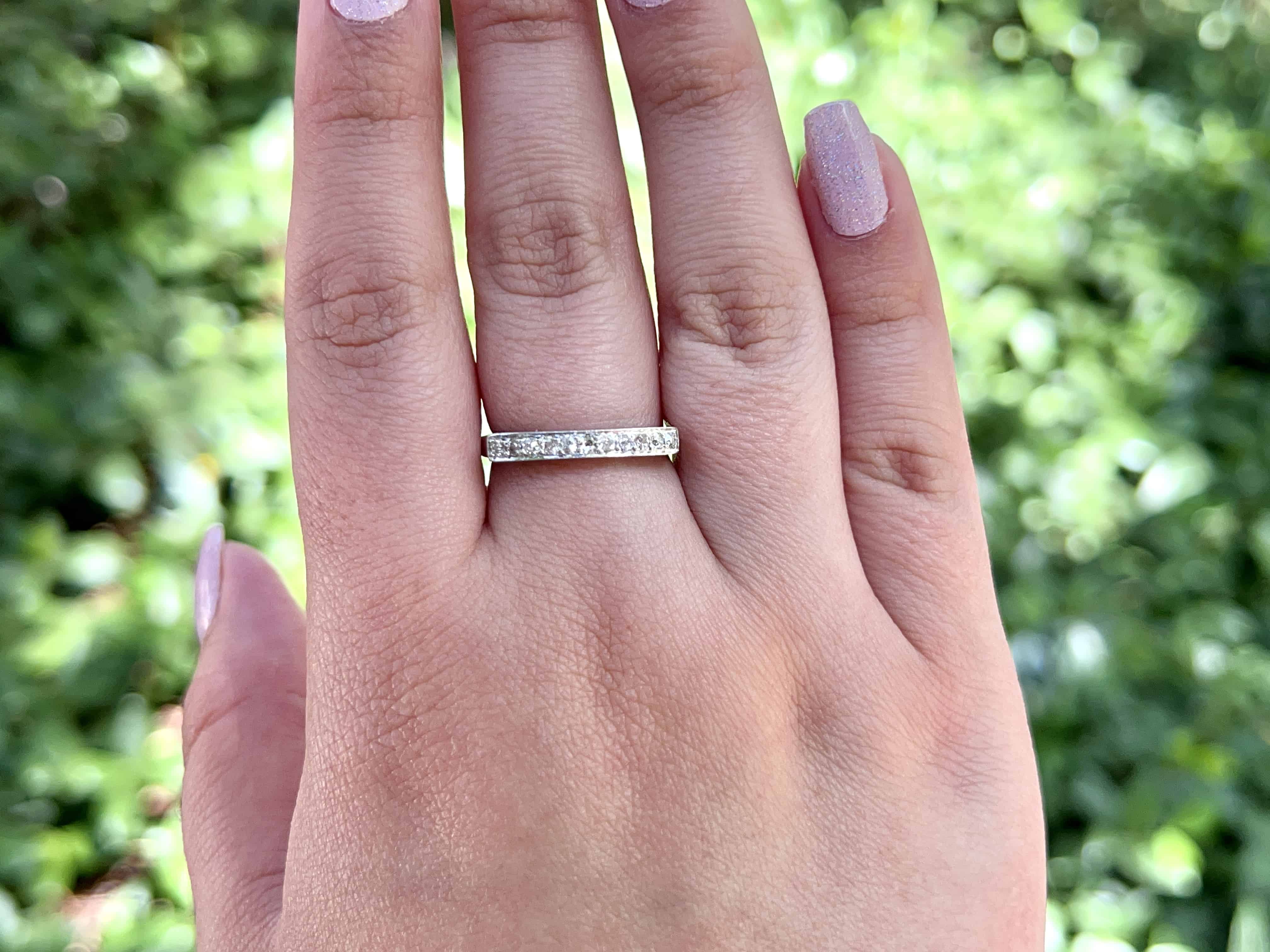 Antique Platinum Old European Diamond Ring, Size 7
