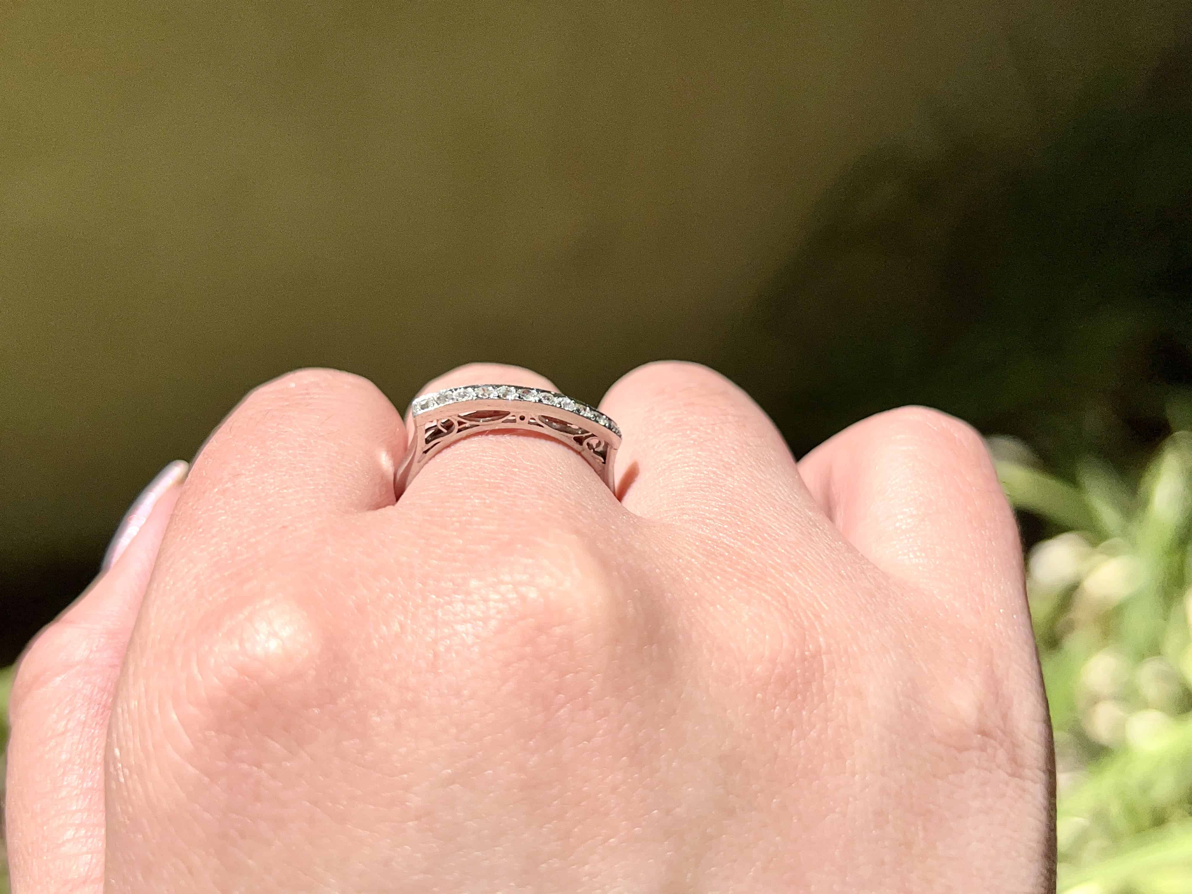 Antique Platinum Old European Diamond Ring, Size 7