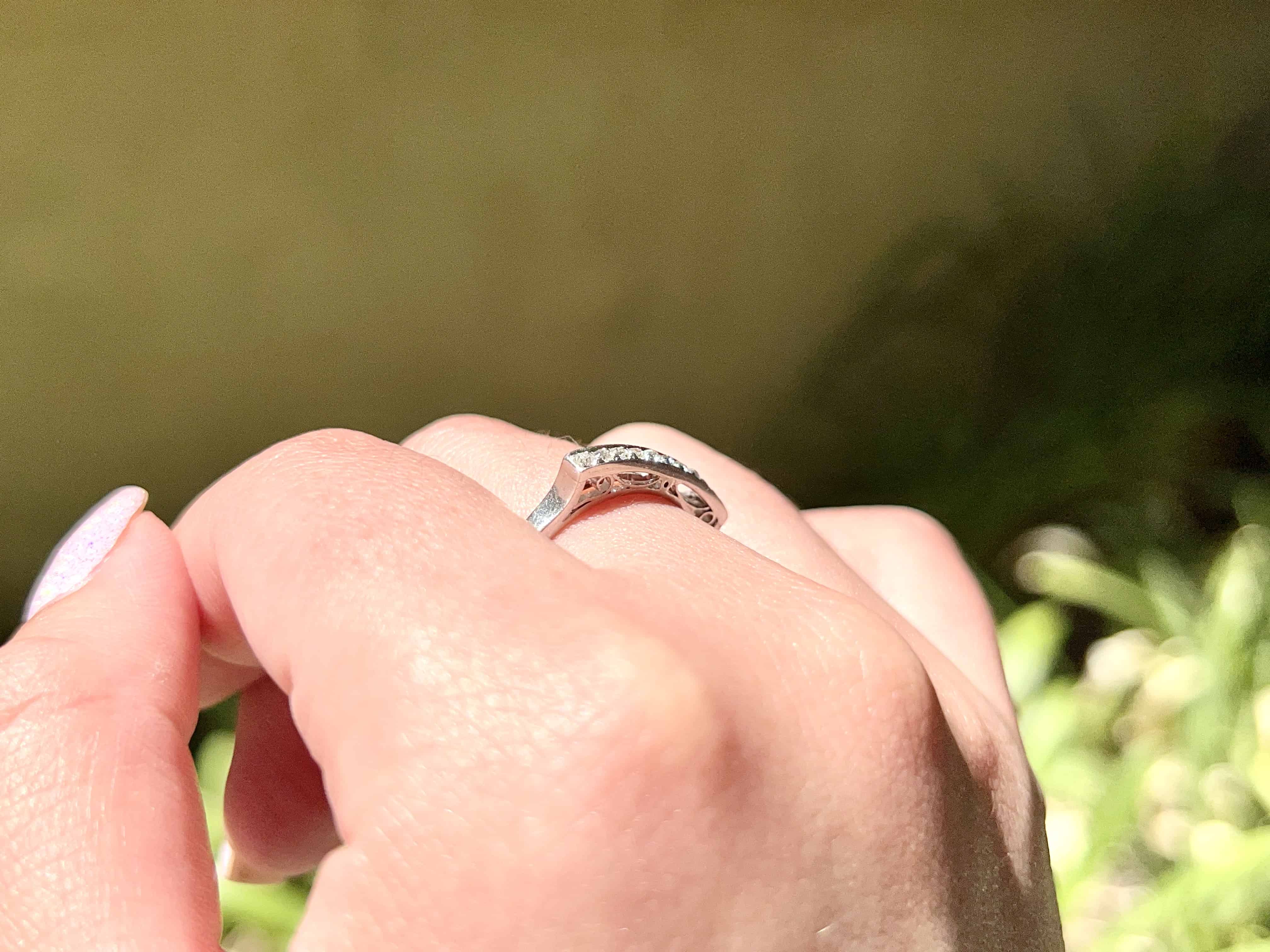 Antique Platinum Old European Diamond Ring, Size 7