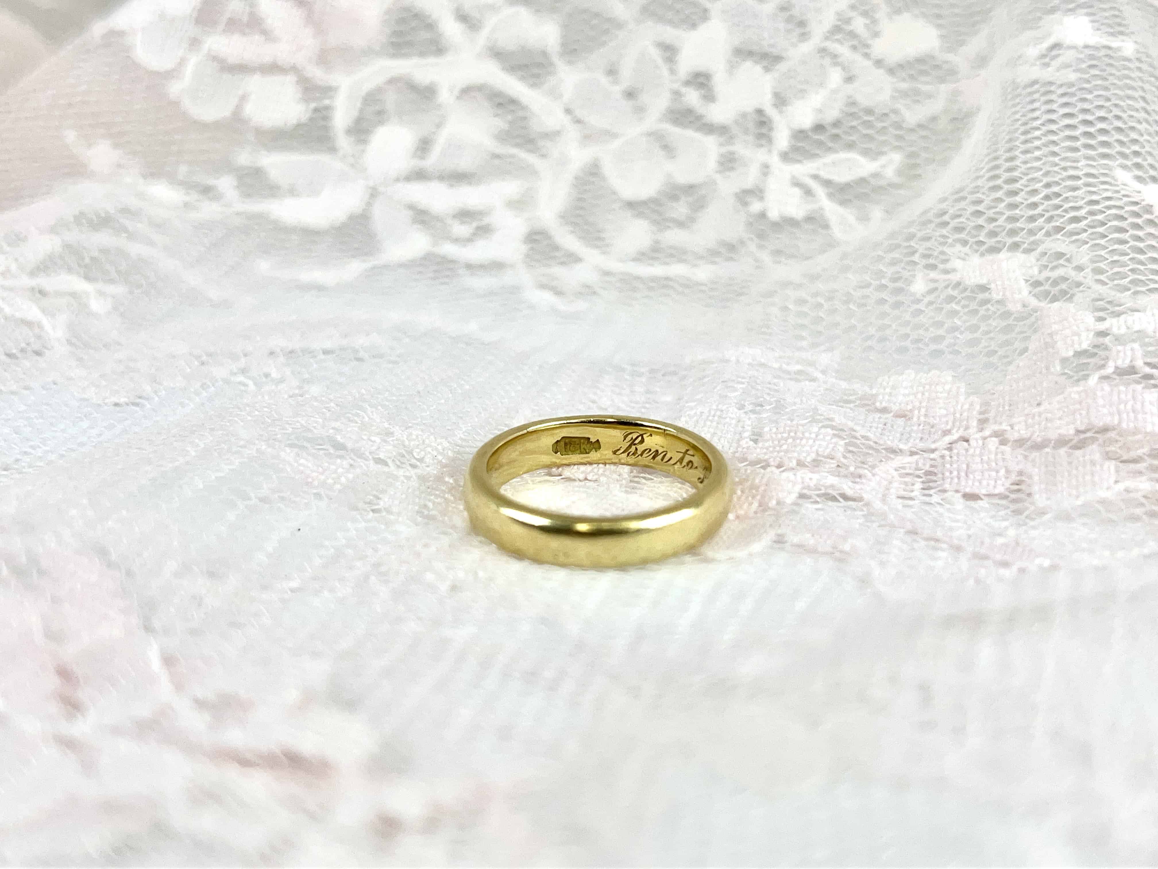 Antique Gold Band, Ben to Jessie Dec. 22-14, 18K, Size 6.25