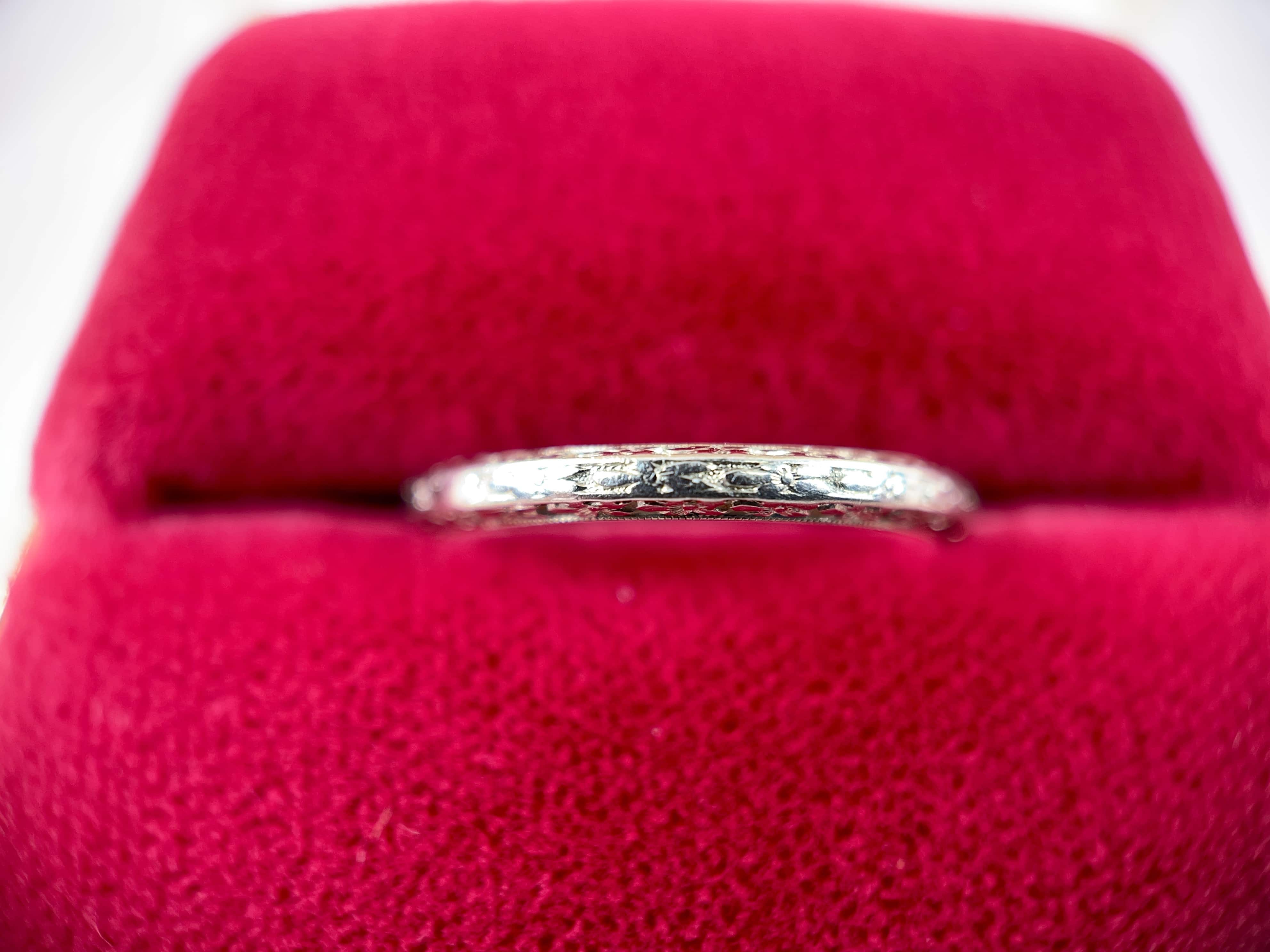 Traub Orange Blossom White Gold Wedding Ring, 18K, Size 6.25