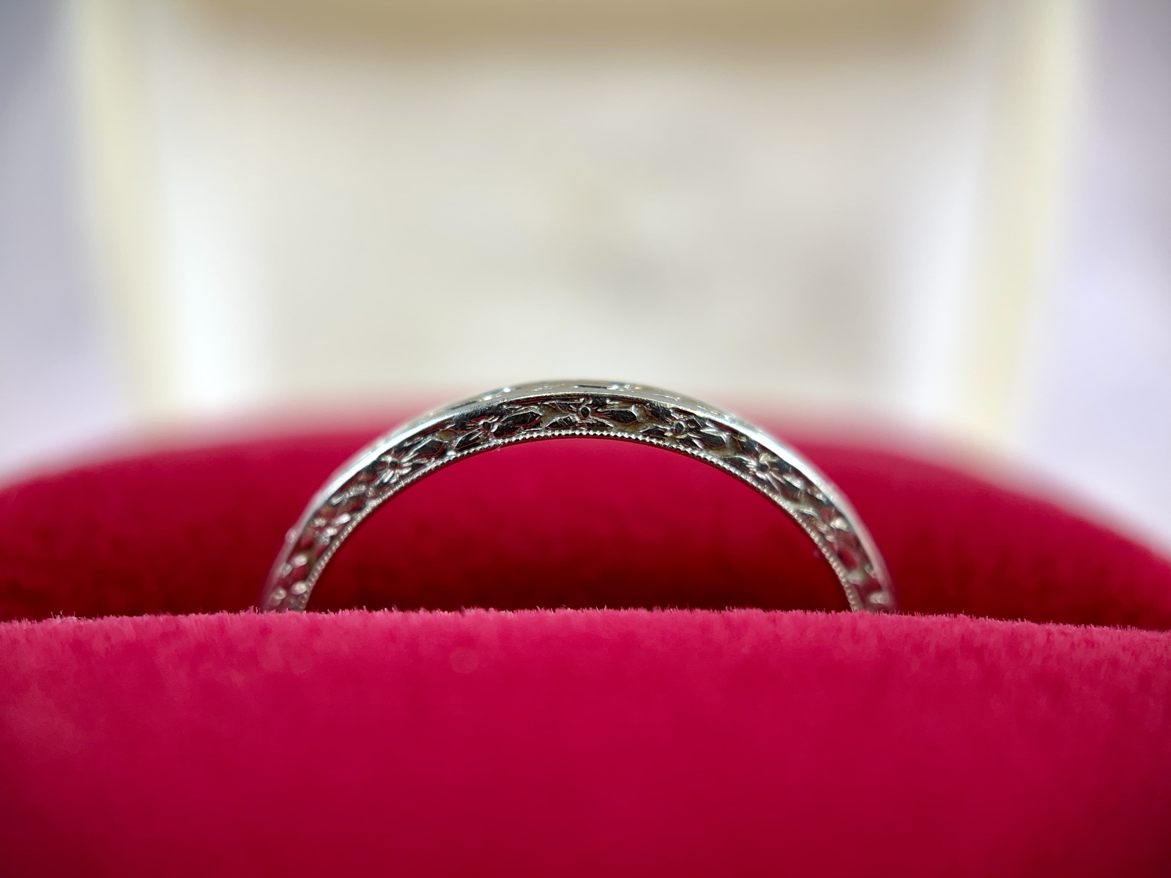Traub Orange Blossom White Gold Wedding Ring, 18K, Size 6.25
