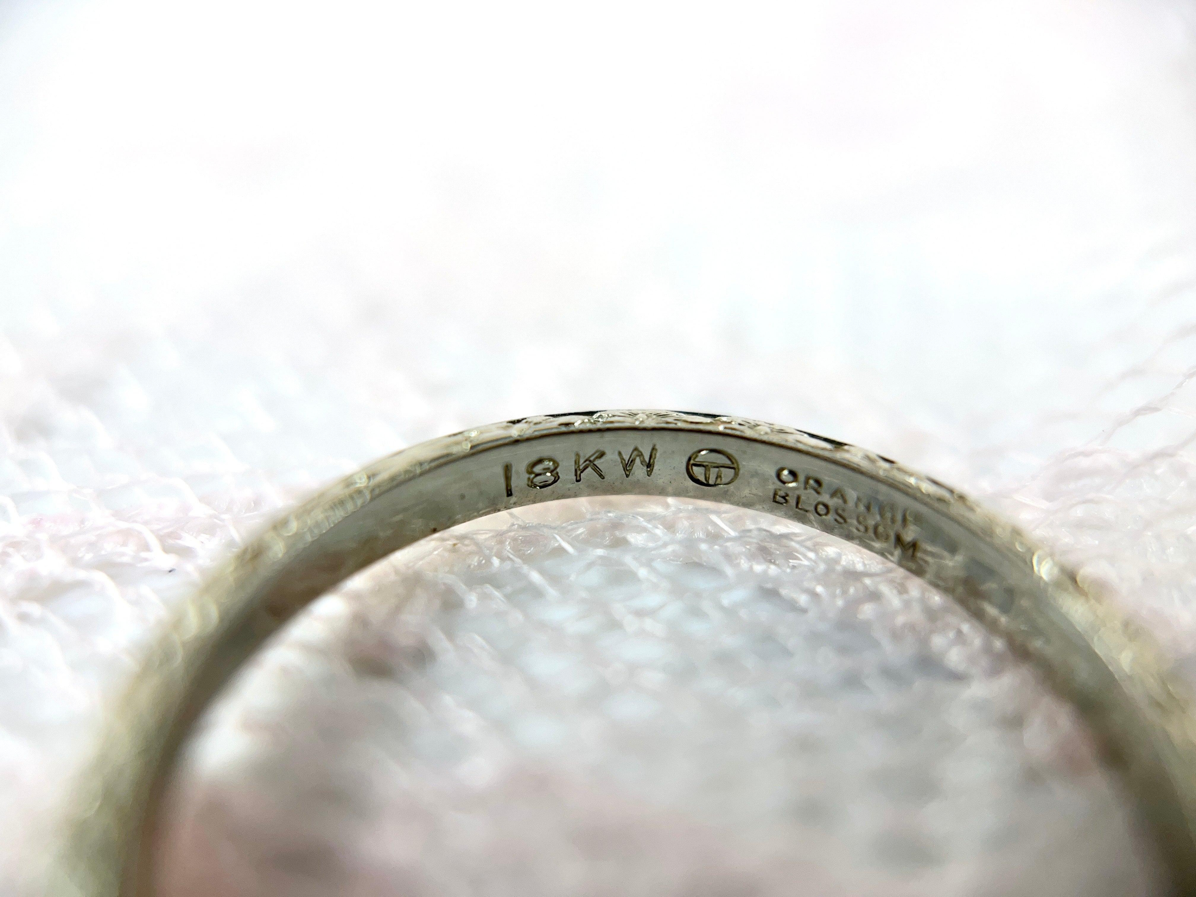 Traub Orange Blossom White Gold Wedding Ring, 18K, Size 6.25