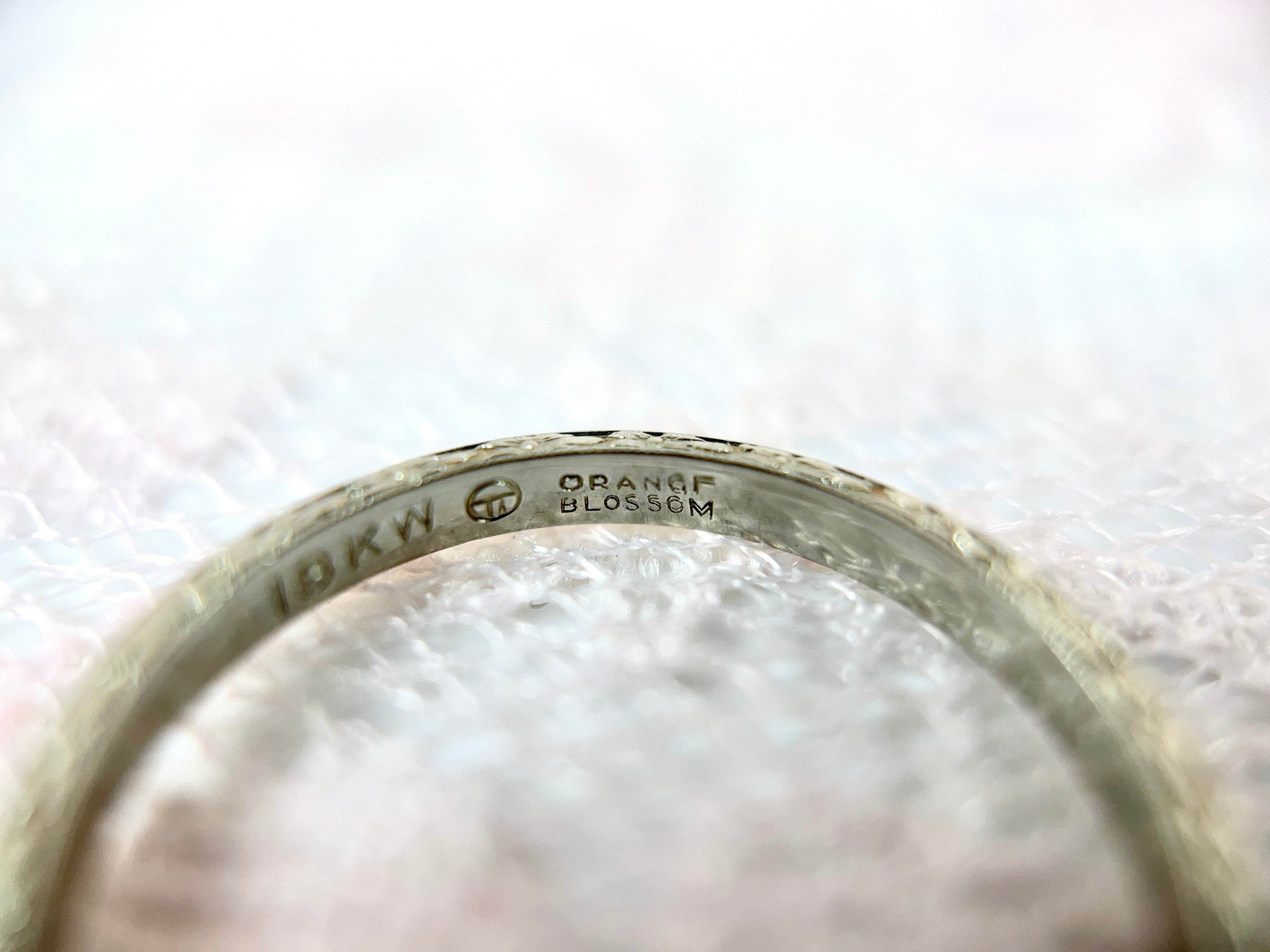 Traub Orange Blossom White Gold Wedding Ring, 18K, Size 6.25