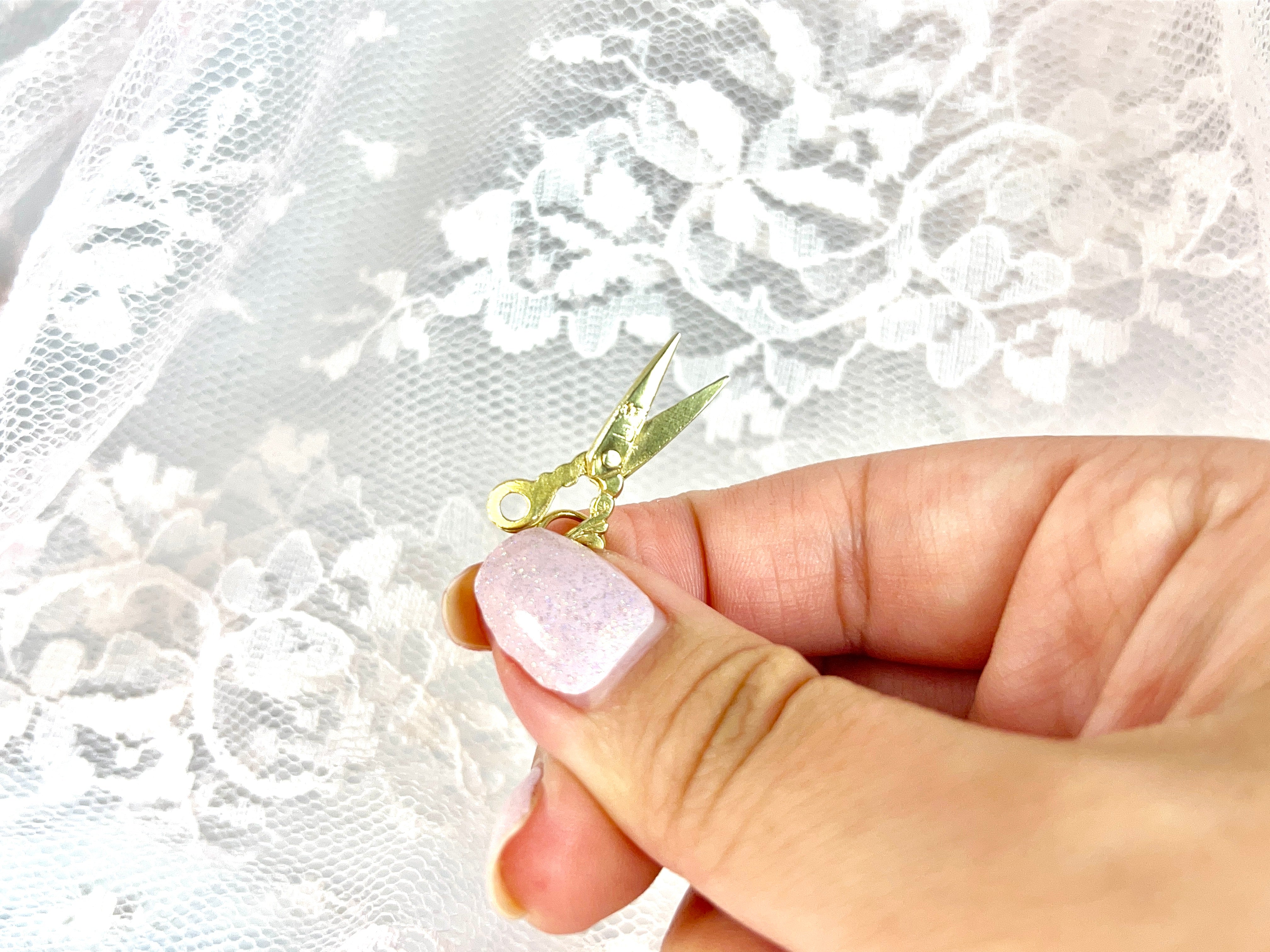 Vintage Scissors Charm, 14K